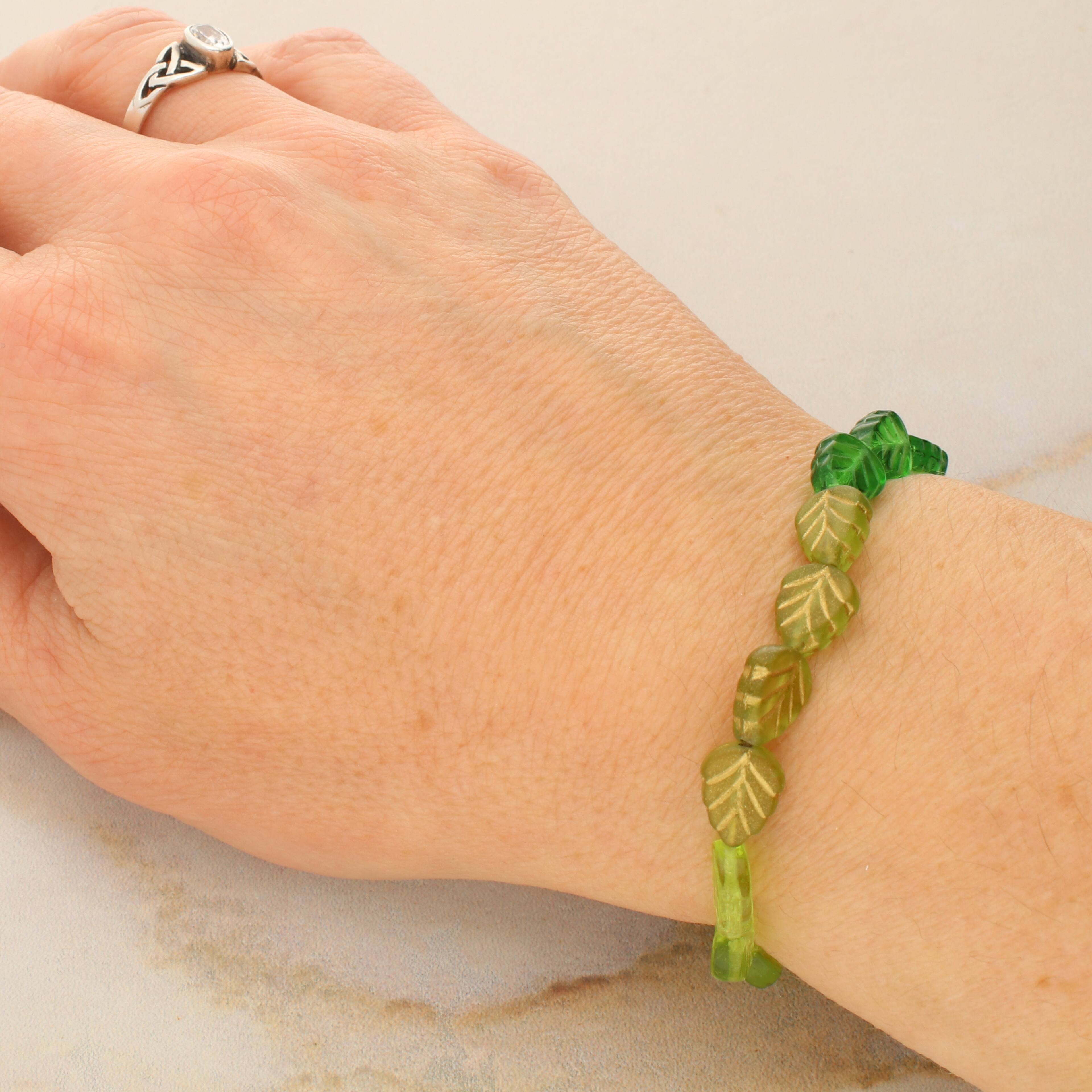 Green Czech Glass Leaf Beads, 10.5mm by Bead Landing™