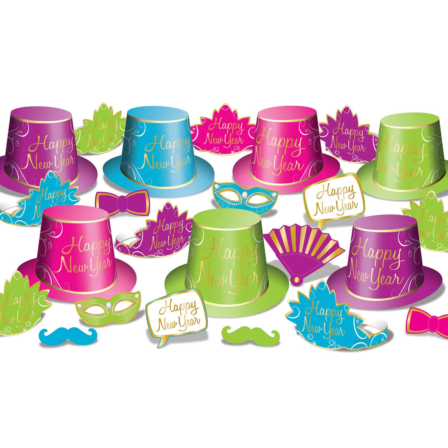 Beistle Simply Paper New Year's Eve Party Accessory Kit