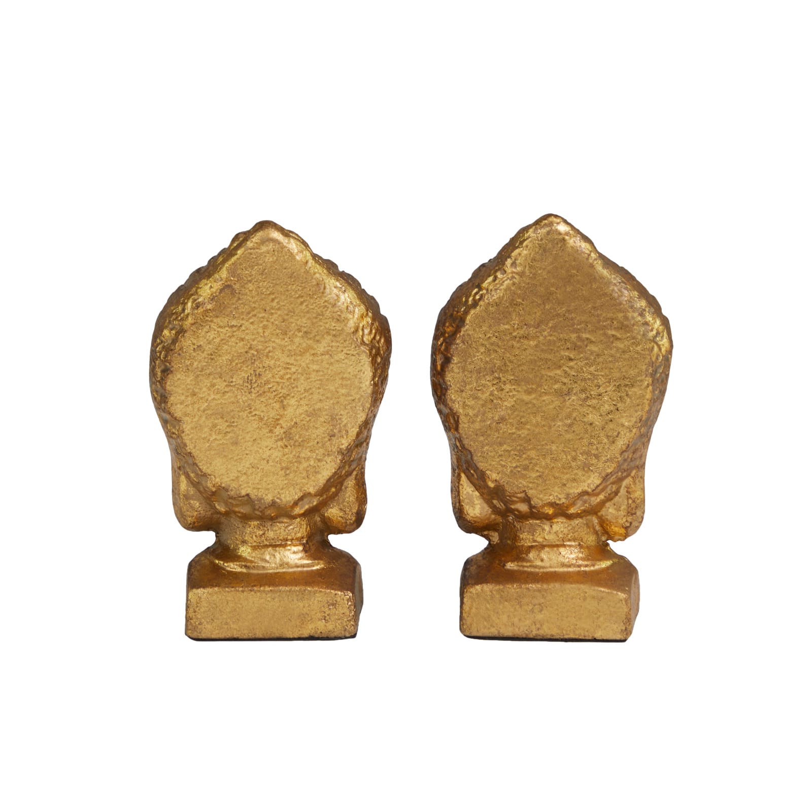 6" Gold Metal Buddha Bookends Set