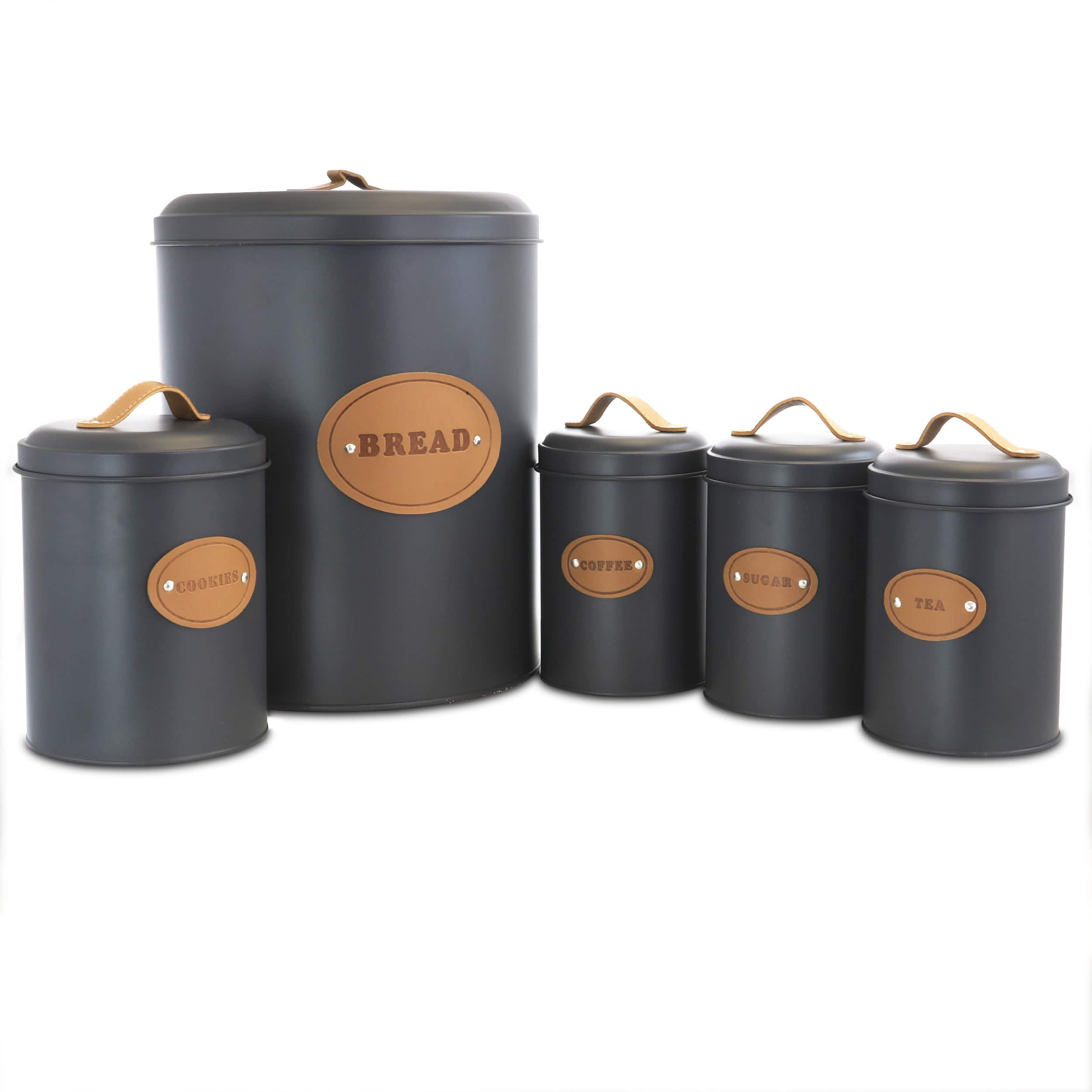 MegaChef Kitchen Food Storage & Organization Gray 5-Piece Canister Set