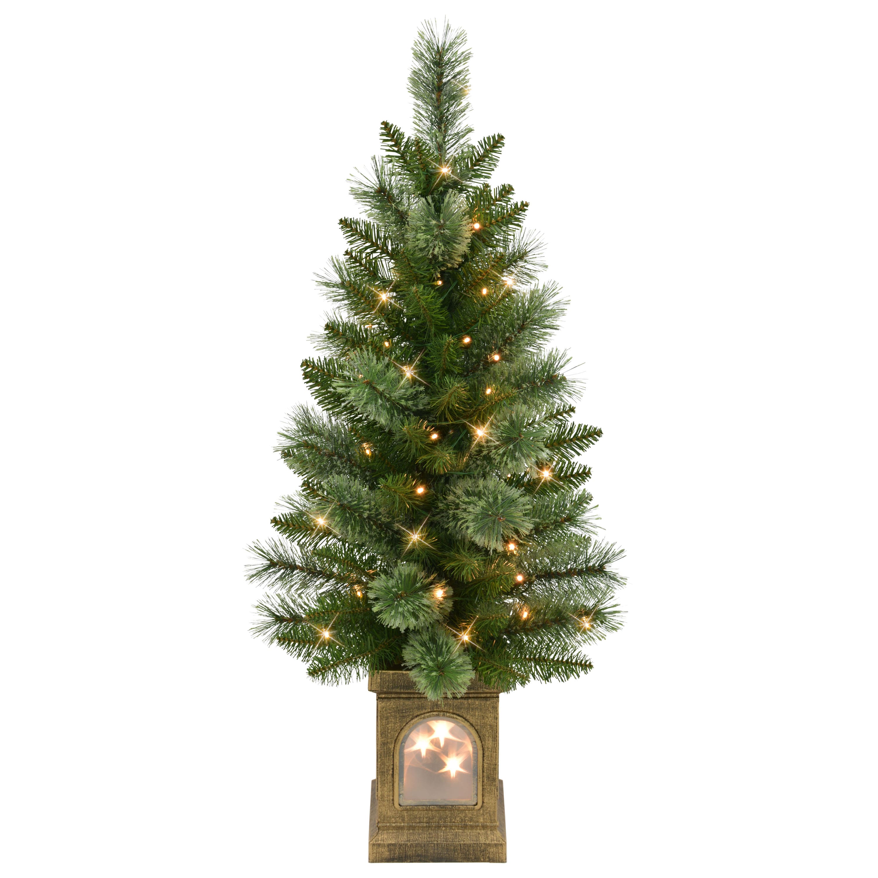 3.5Ft Pre-Lit Battery-Operated Potted Artificial Christmas Trees, 2ct. By Puleo International in Green | 3.5 ft | Michaels®