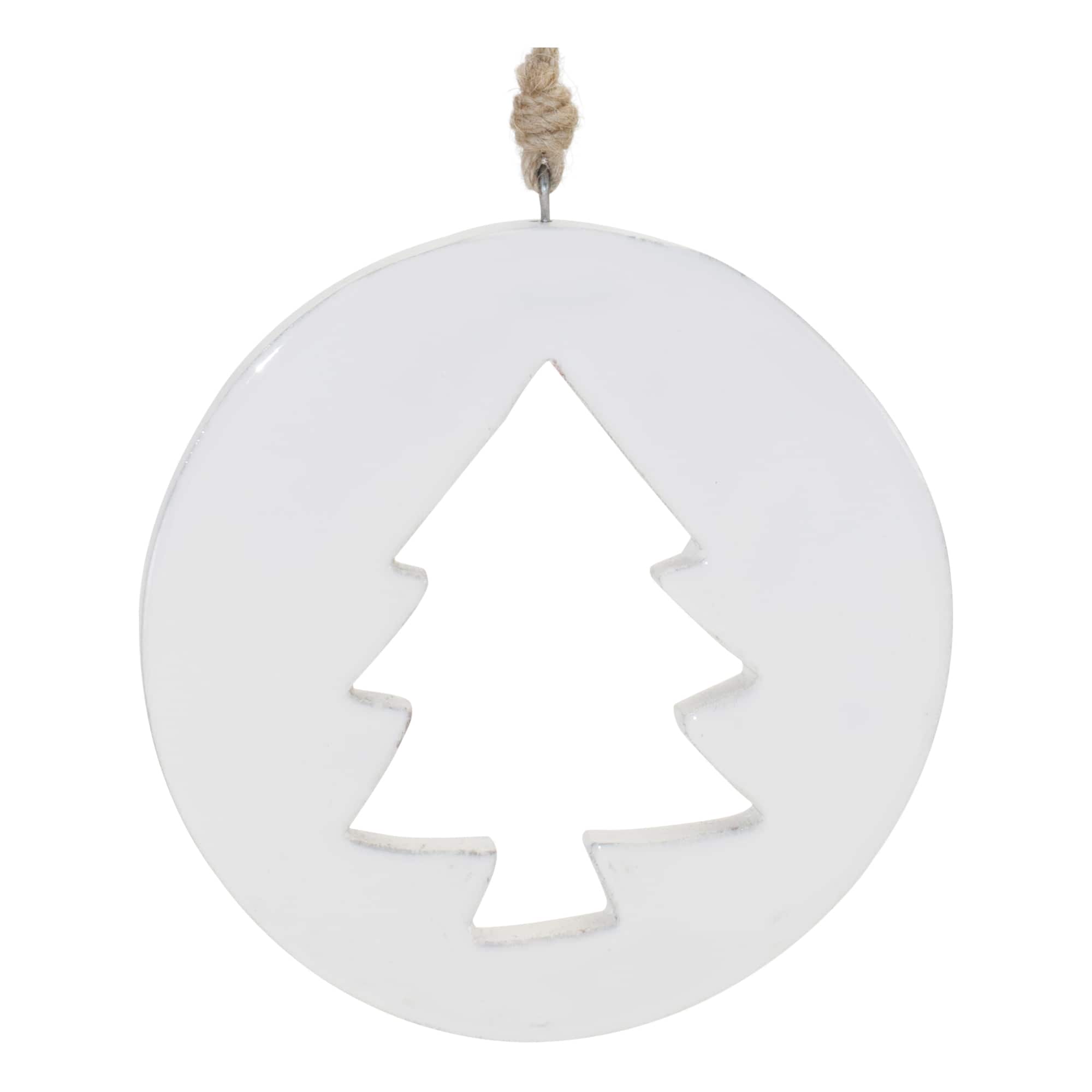 Wood Pine Tree Cut-Out Ornaments Set