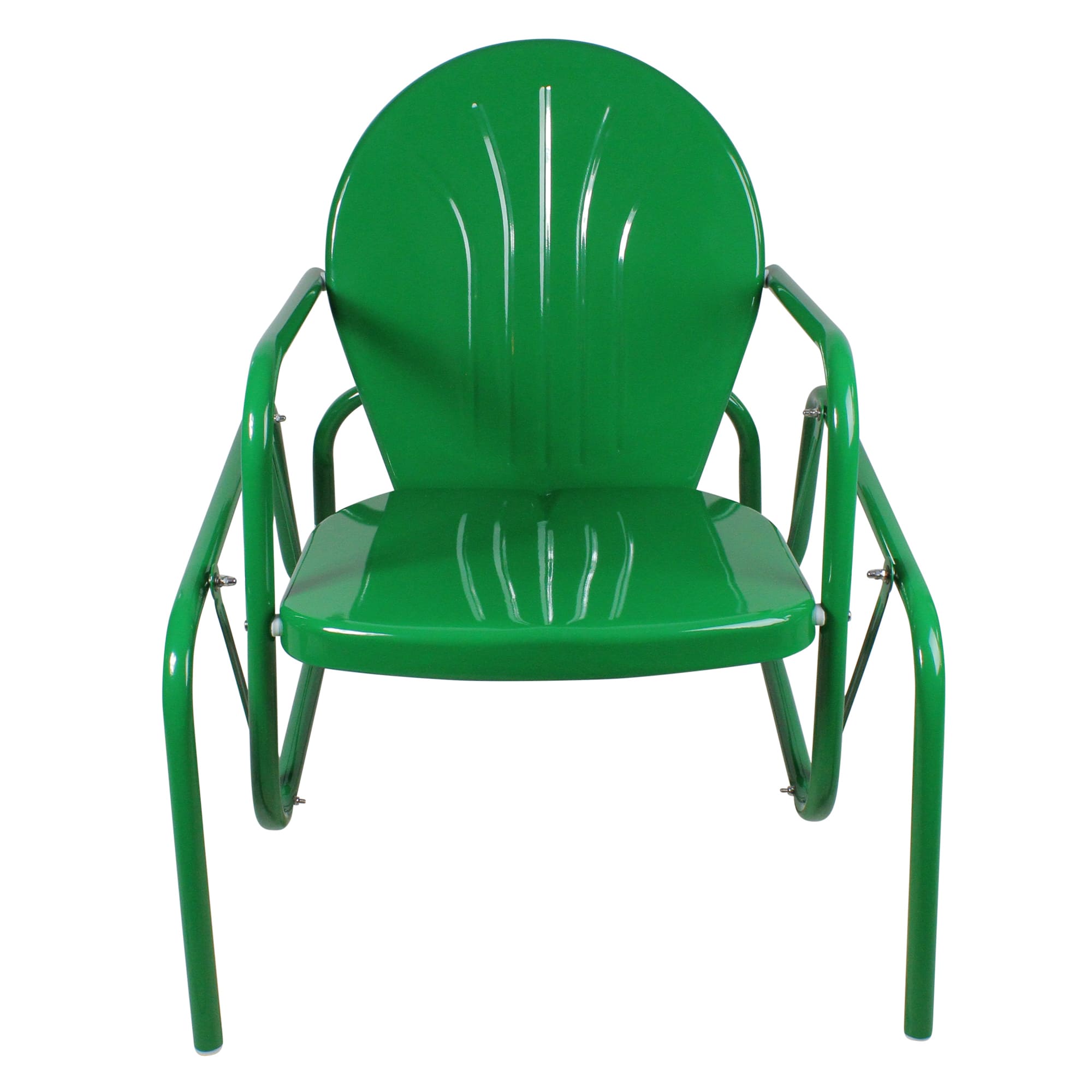 Outdoor Retro Metal Tulip Glider Patio Chair, Color: Green | Michaels
