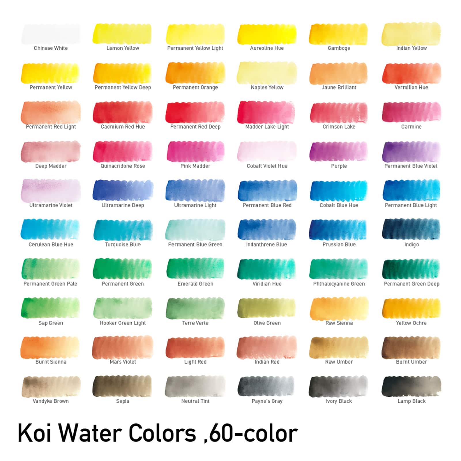 Koi® Water Colors™ 60 Color Studio Sketch Box Set