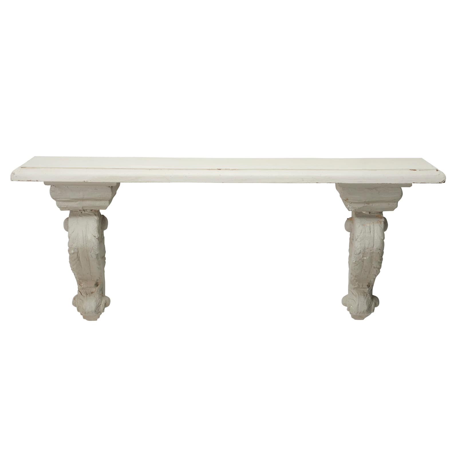 32" White Wood Farmhouse Wall Shelf