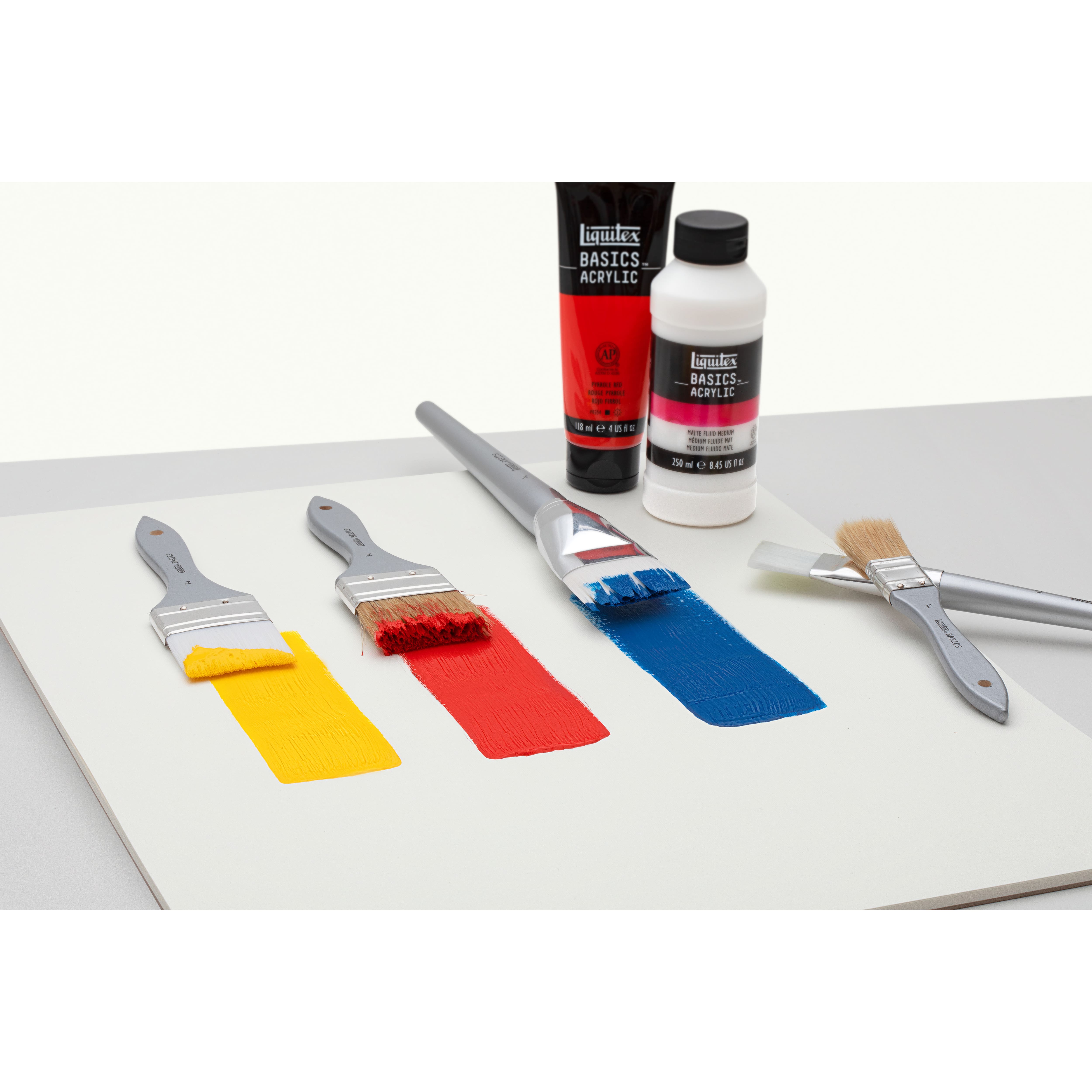 Liquitex® BASICS® Natural Hair 3 Piece Flat Brush Set