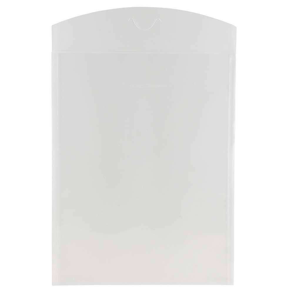 JAM Paper 11" x 14" Clear Plastic Tuck Flap Closure Envelopes, 12ct.