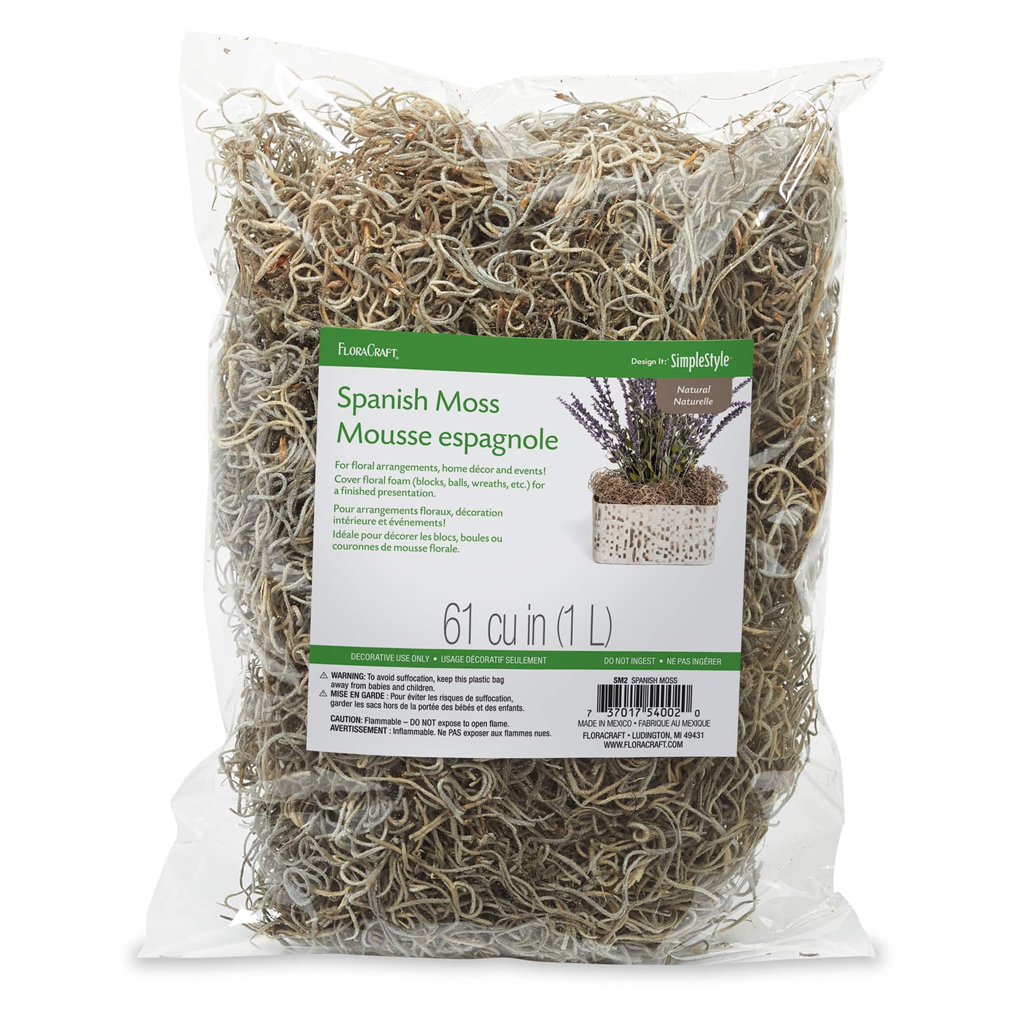 Floracraft® 2oz. Light Brown Natural Spanish Moss