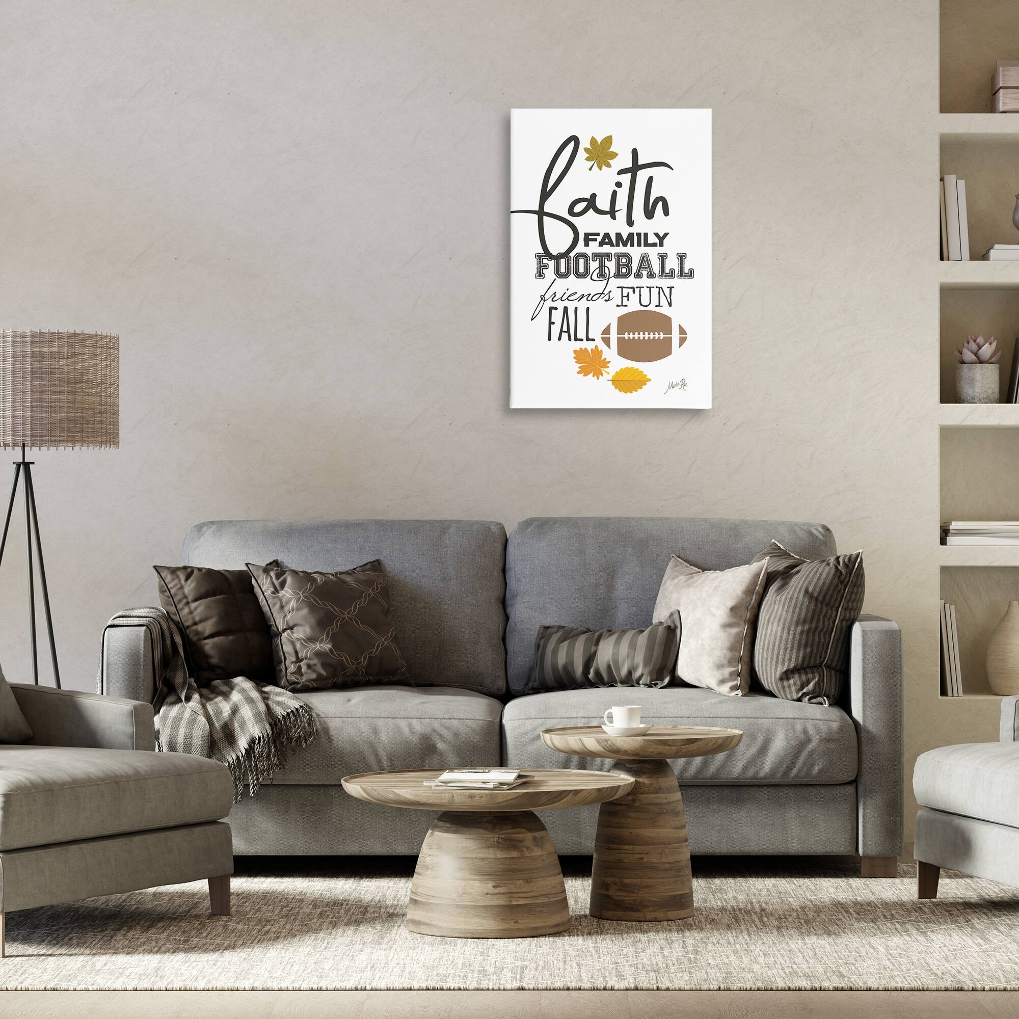 Stupell Industries Faith Family Football Canvas Wall Art
