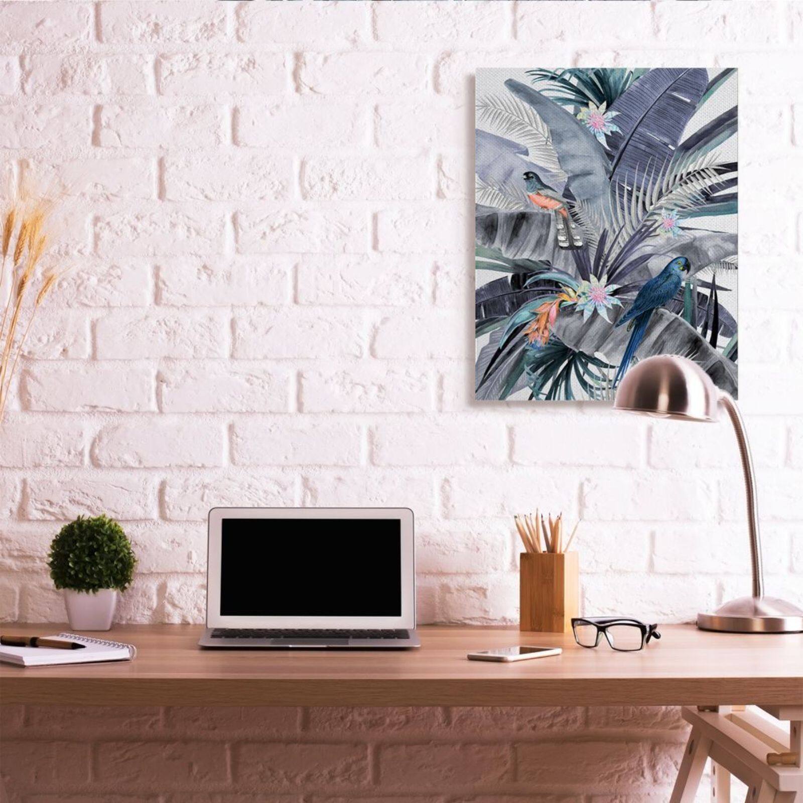Stupell Industries Tropical Jungle Birds Canvas Wall Accent
