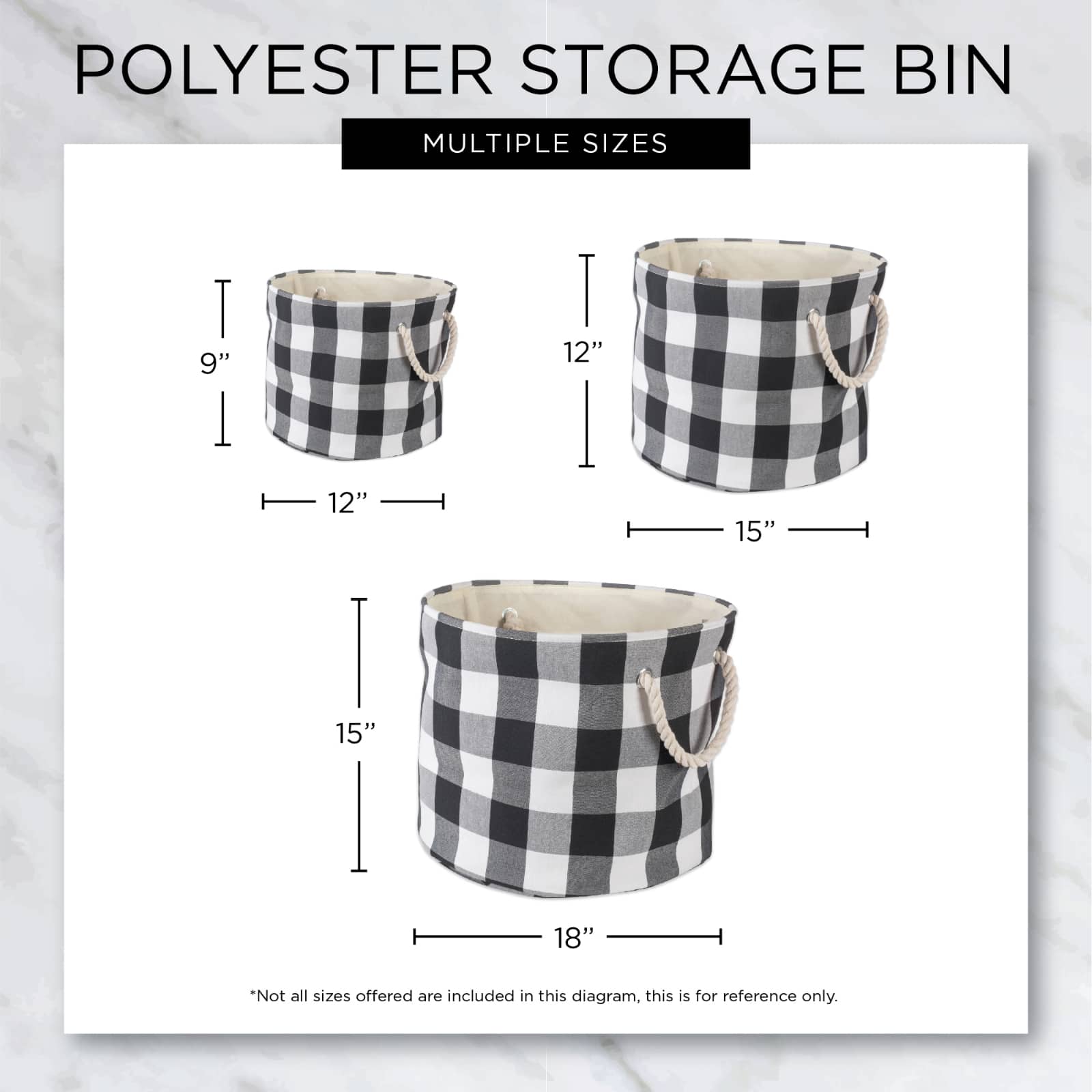 DII® Large Round Polyester Lattice Bin