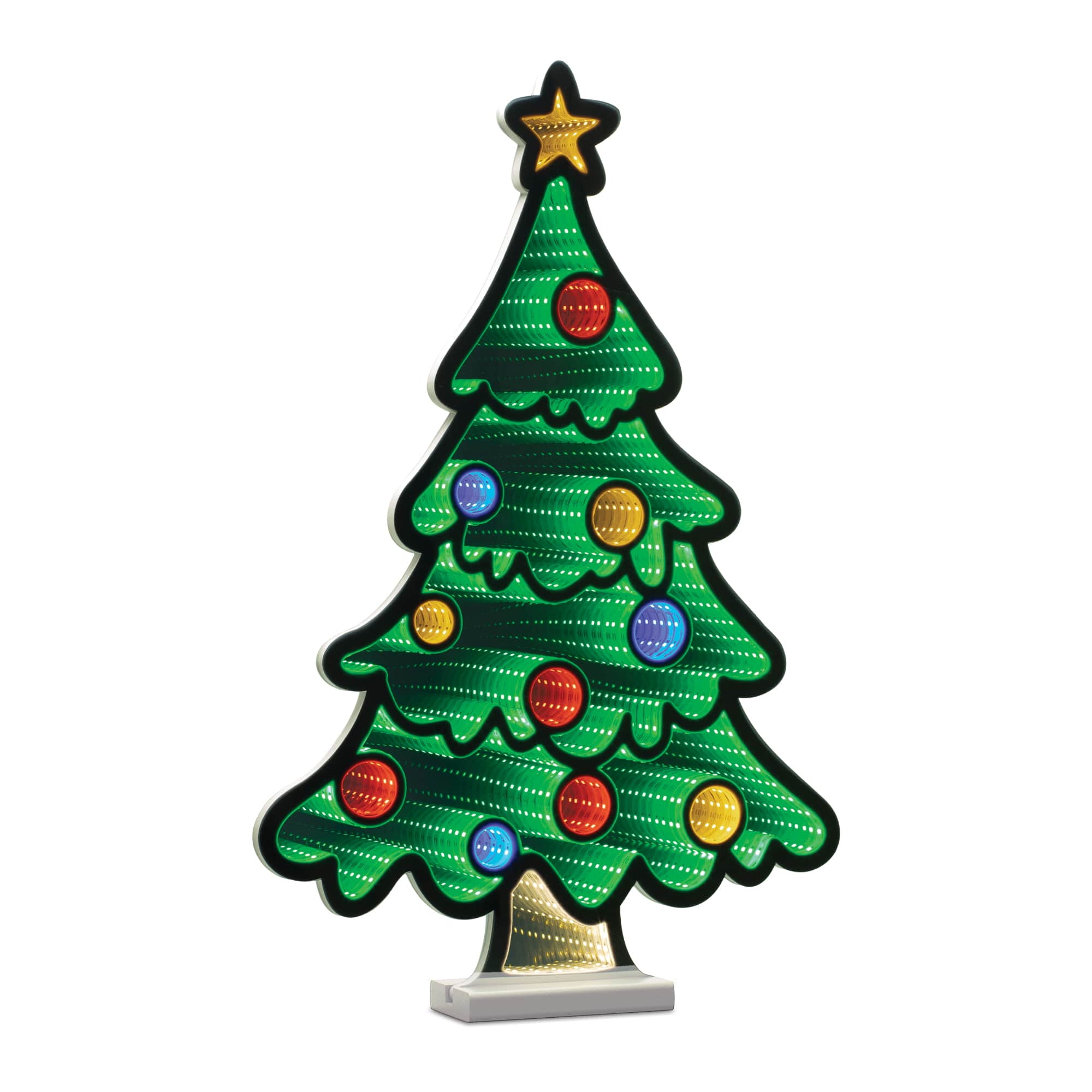 94328DS 23.5 in. Acrylic UL Plug Christmas Tree Ekkolight, Green, Red & Yellow