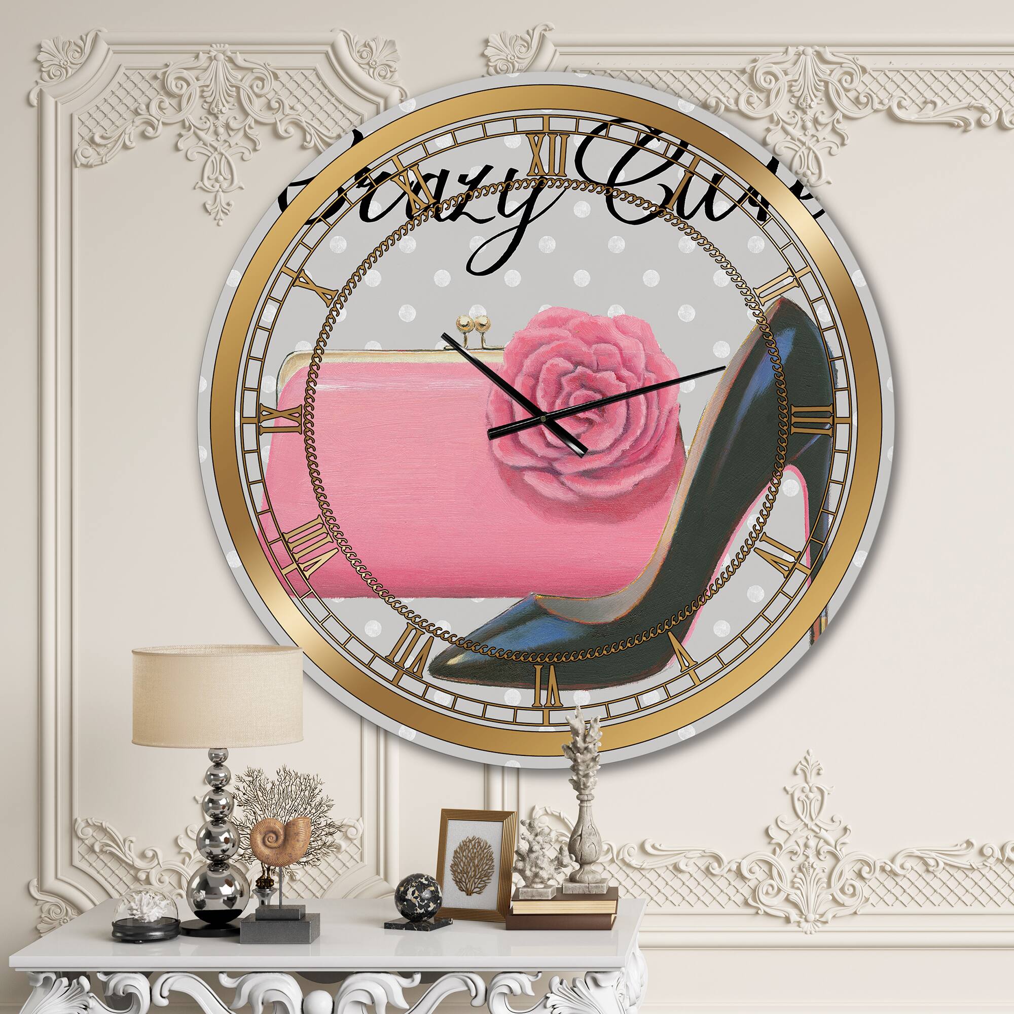 Designart 'Glam Fashion High Heels I Glam Wall Clock