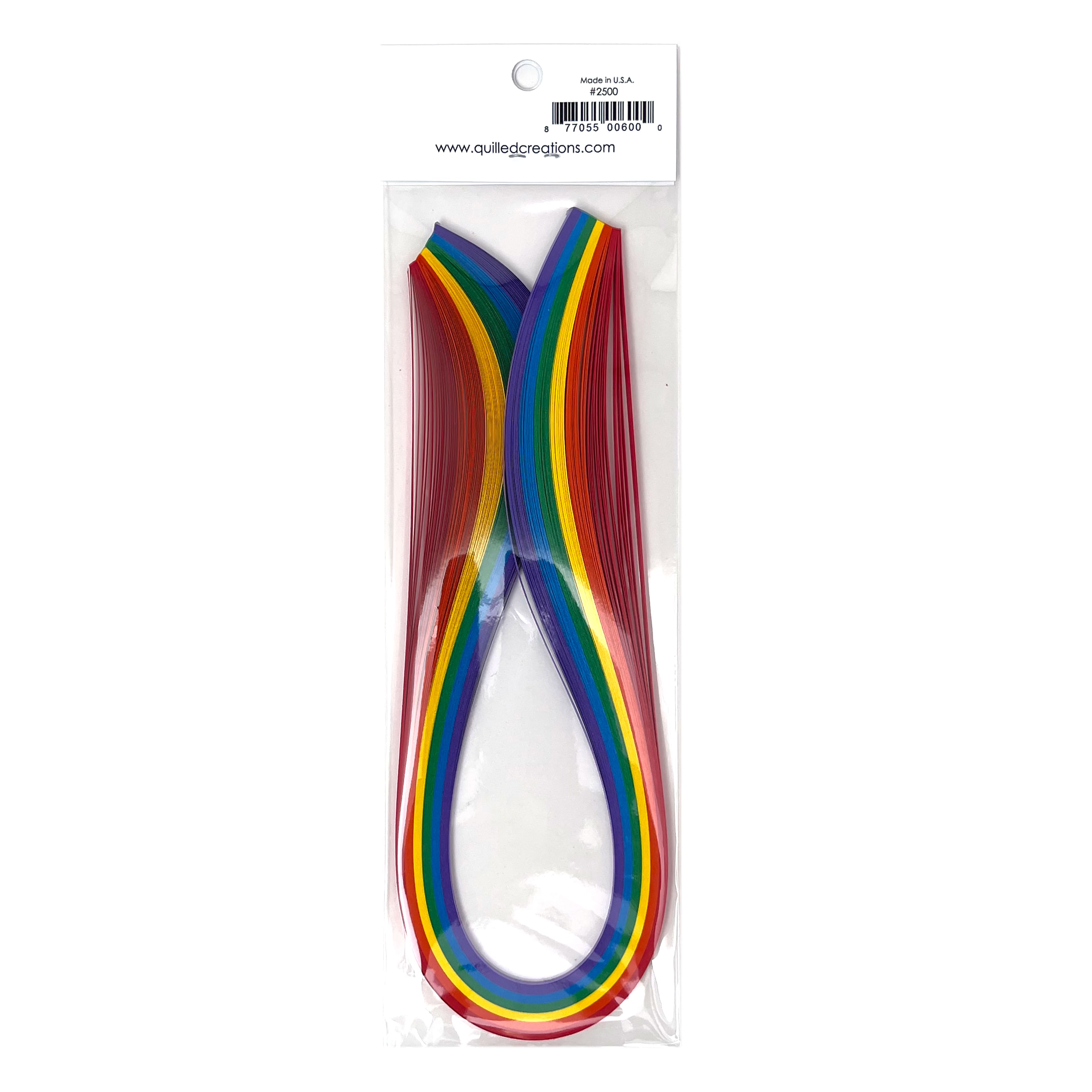 12 Packs: 100 ct. (1,200 total) Quilled Creations™ 1/8" Rainbow Mix Quilling Paper