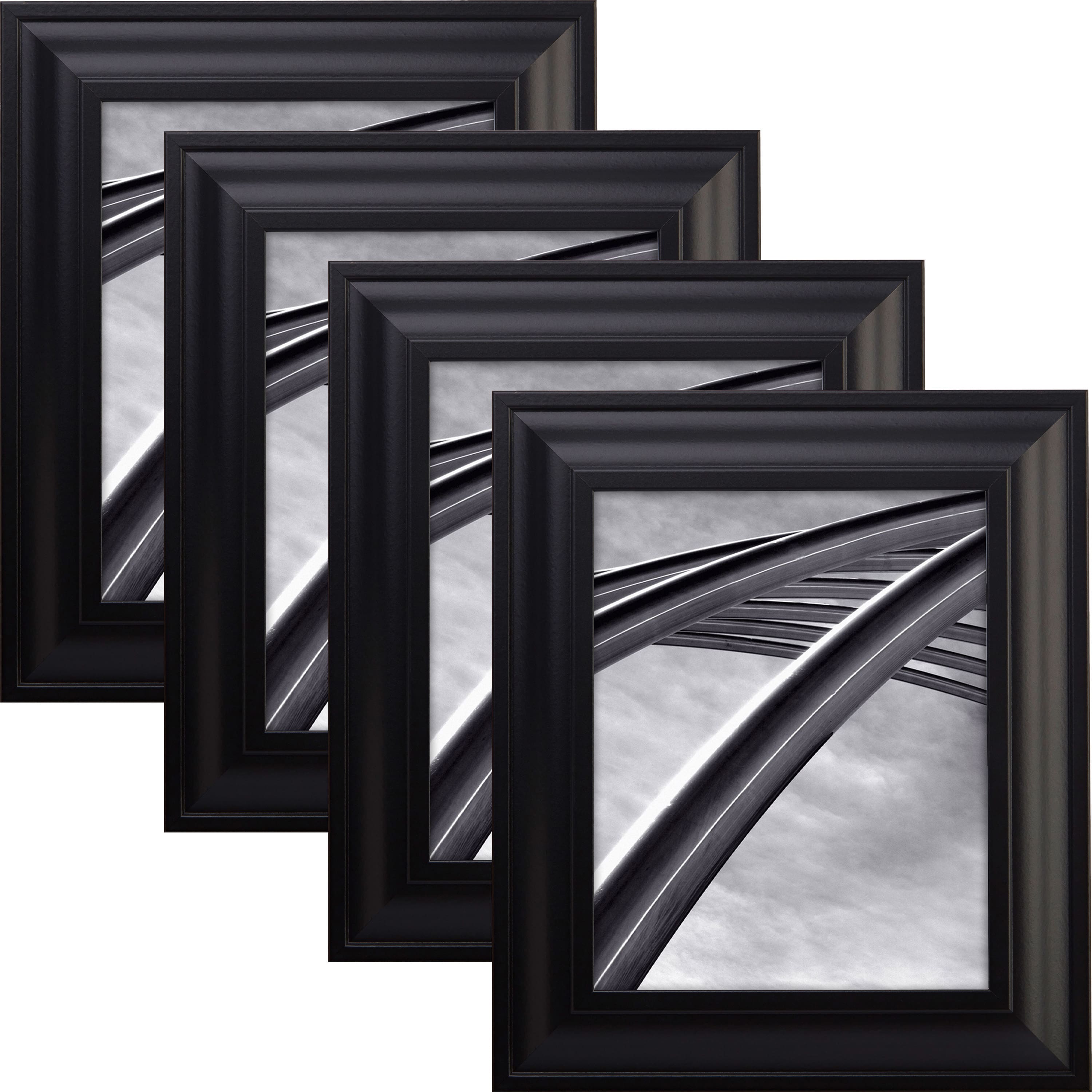 4 Pack Craig Frames Contemporary Upscale Satin Black Picture Frame