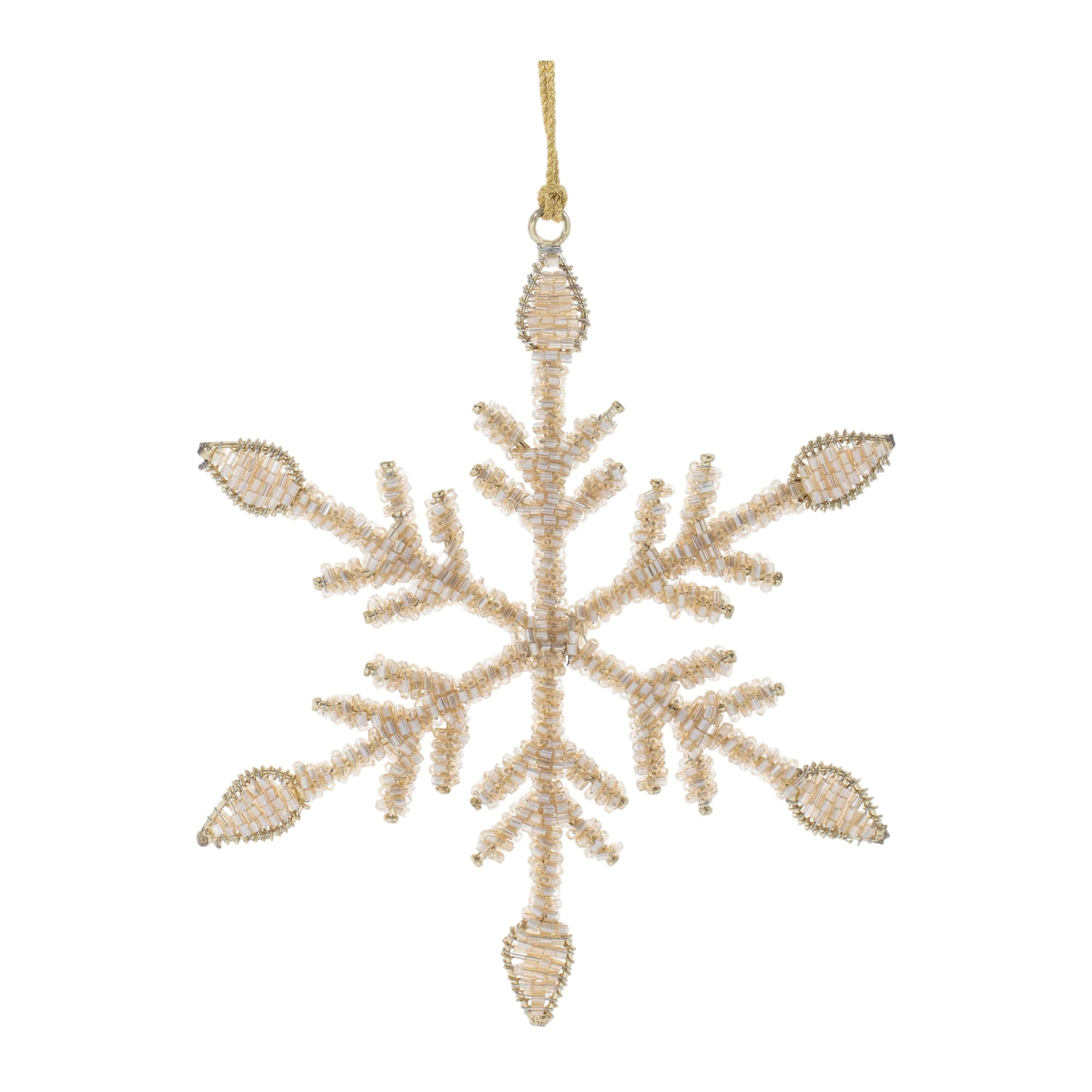 6" Beaded Metal Snowflake Ornaments, 12 ct.