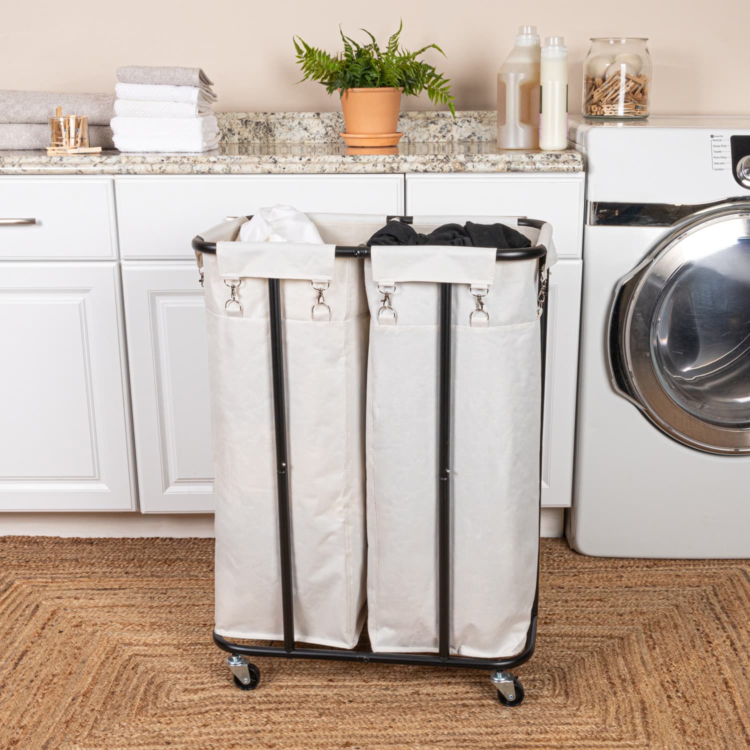 Household Essentials 2-Bag Rolling Laundry Sorter