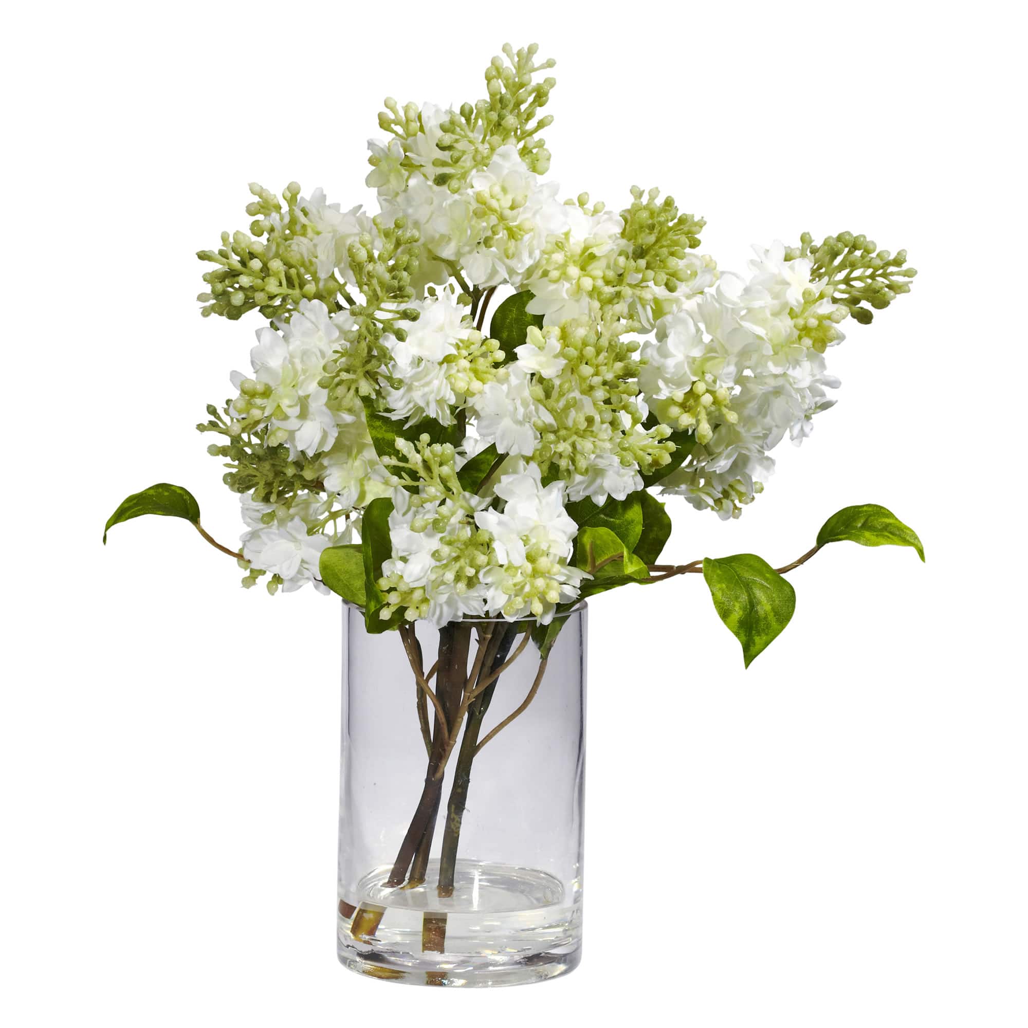 15" Lilac Arrangement in Glass Vase