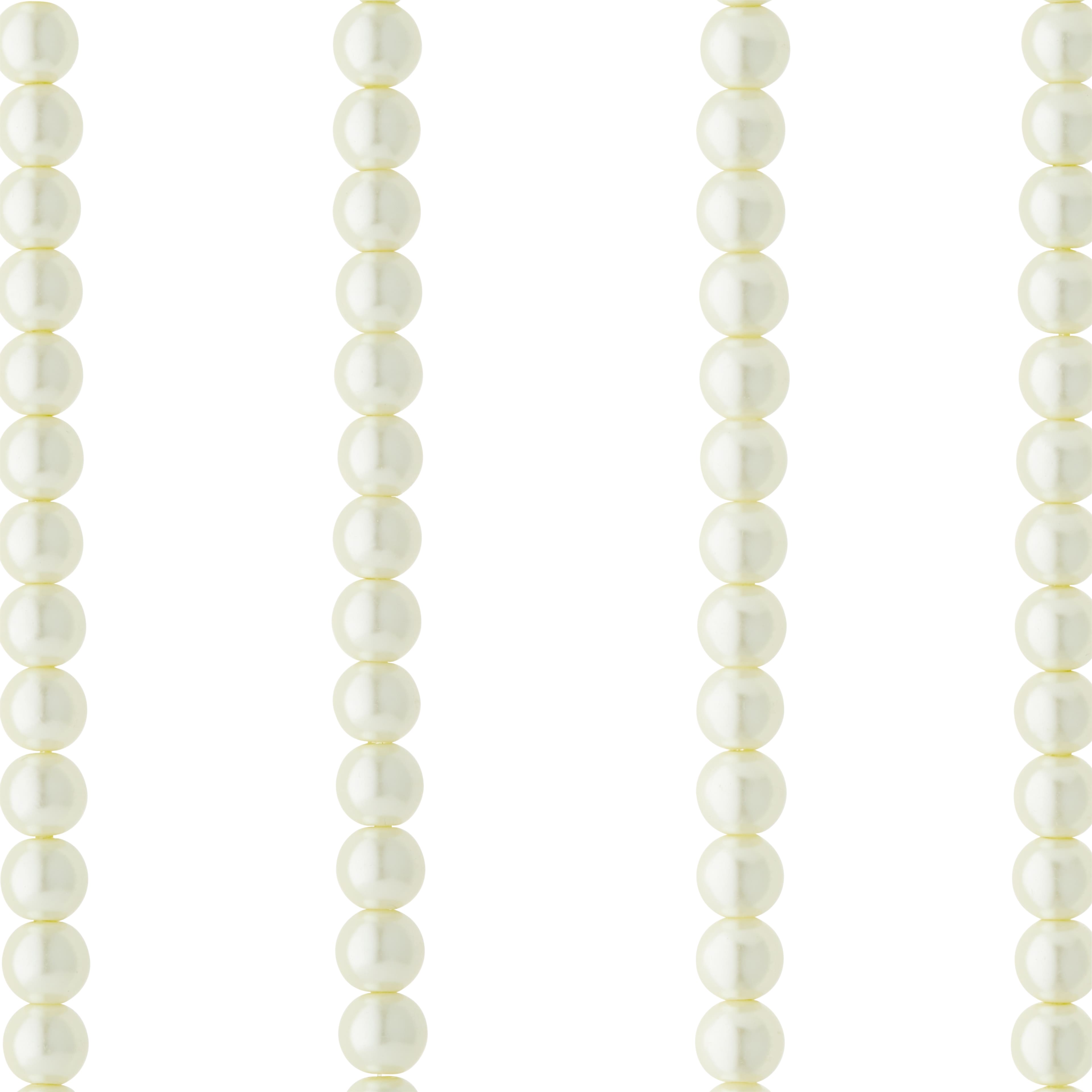 12 Packs: 120 ct. (1,440 total) Ivory Pearl Glass Beads, 8mm by Bead Landing™