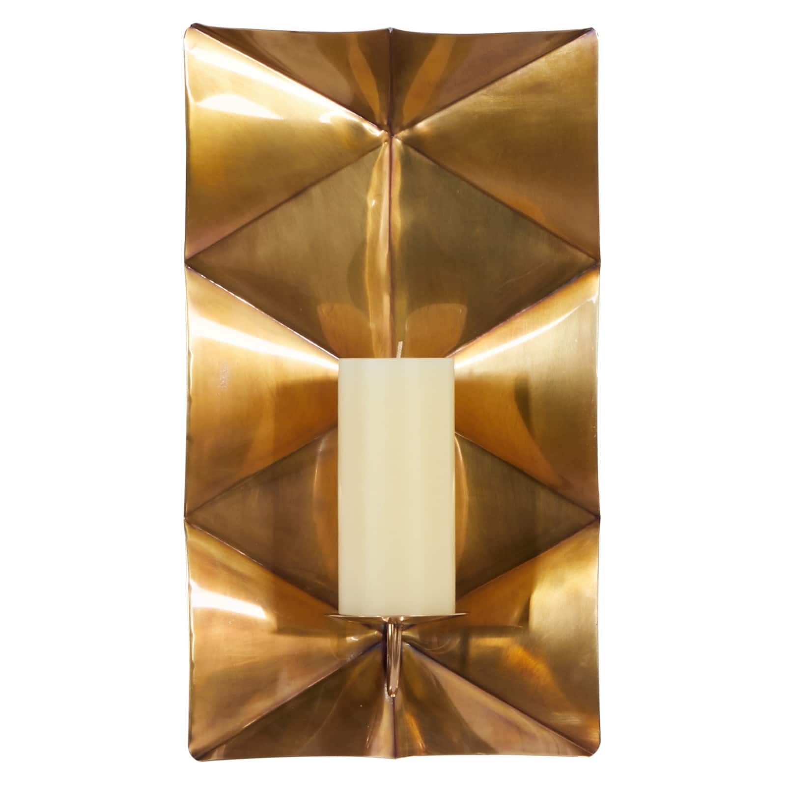 Gold Stainless Steel Candlestick Holders, 18" x 10" x 6"