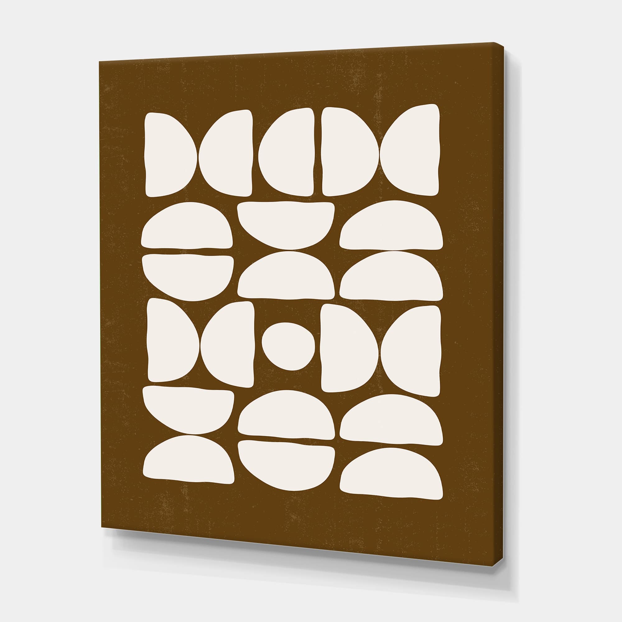 Designart - Abstract Composition of Minimal Half Moons - Modern Canvas Wall Art Print