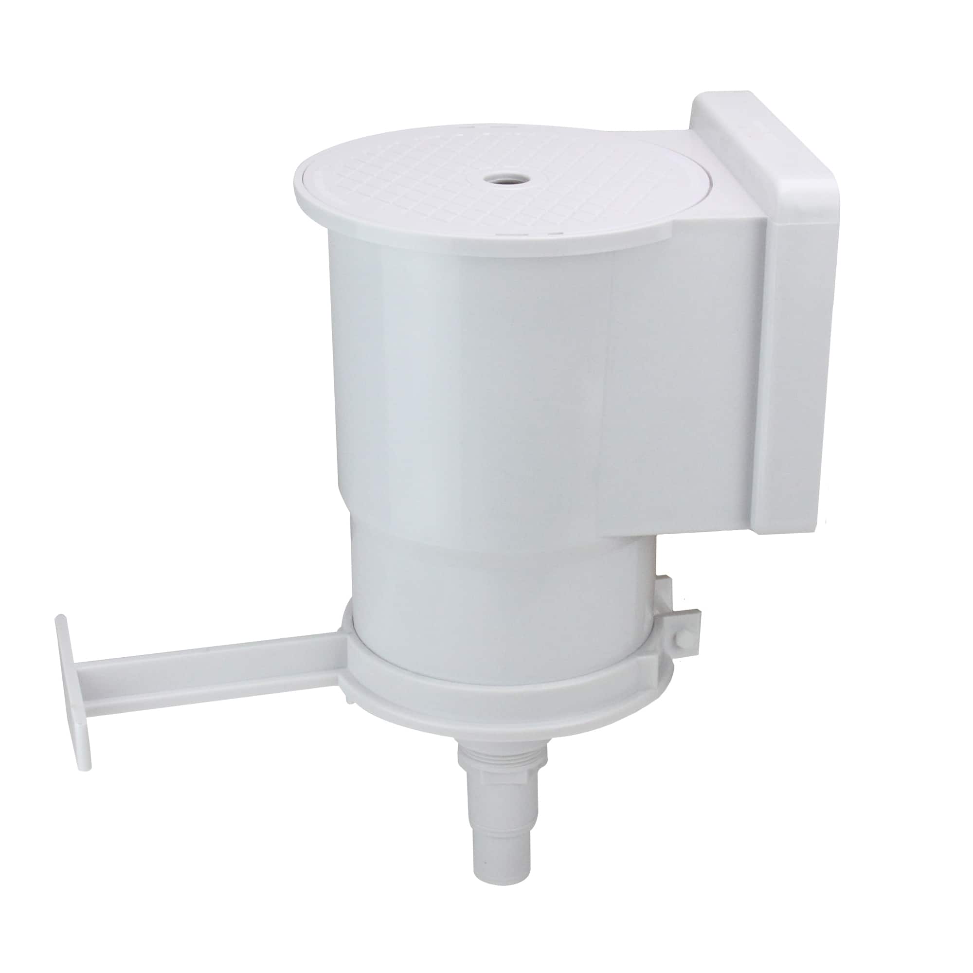 13.75" White Wide Mouth Thru Wall Skimmer with Brace & Face Plate