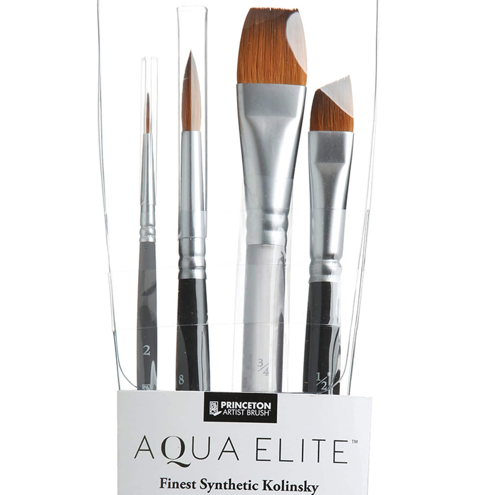 Princeton™ Elite Synthetic Kolinsky Sable 4 Piece Brush Set