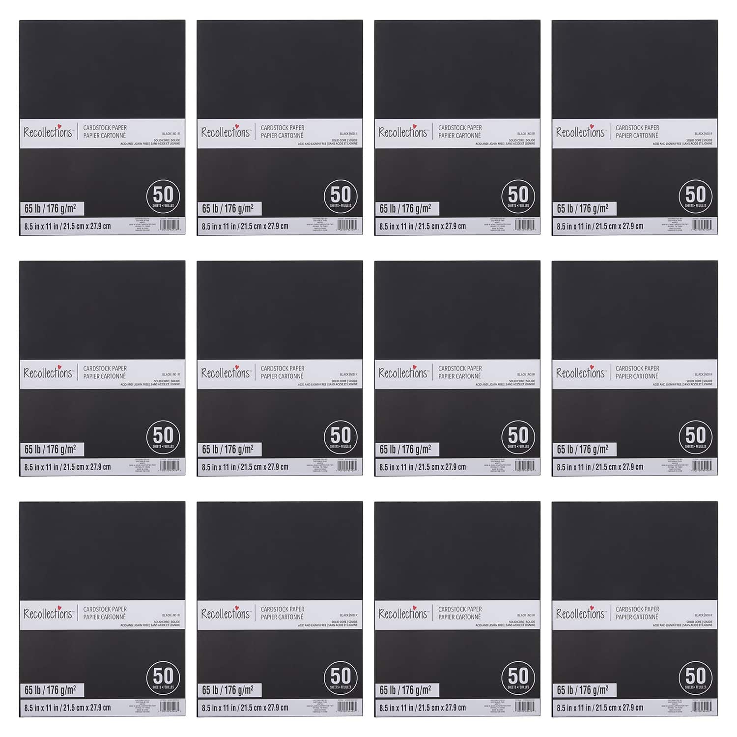 12 Packs: 50 ct. (600 total) 8.5" x 11" Cardstock Paper by Recollections™