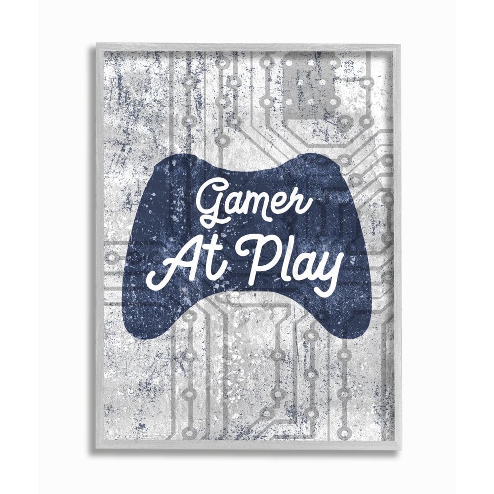 Stupell Industries Gamer at Play Quote Video Game Technology Boys Framed Wall Art