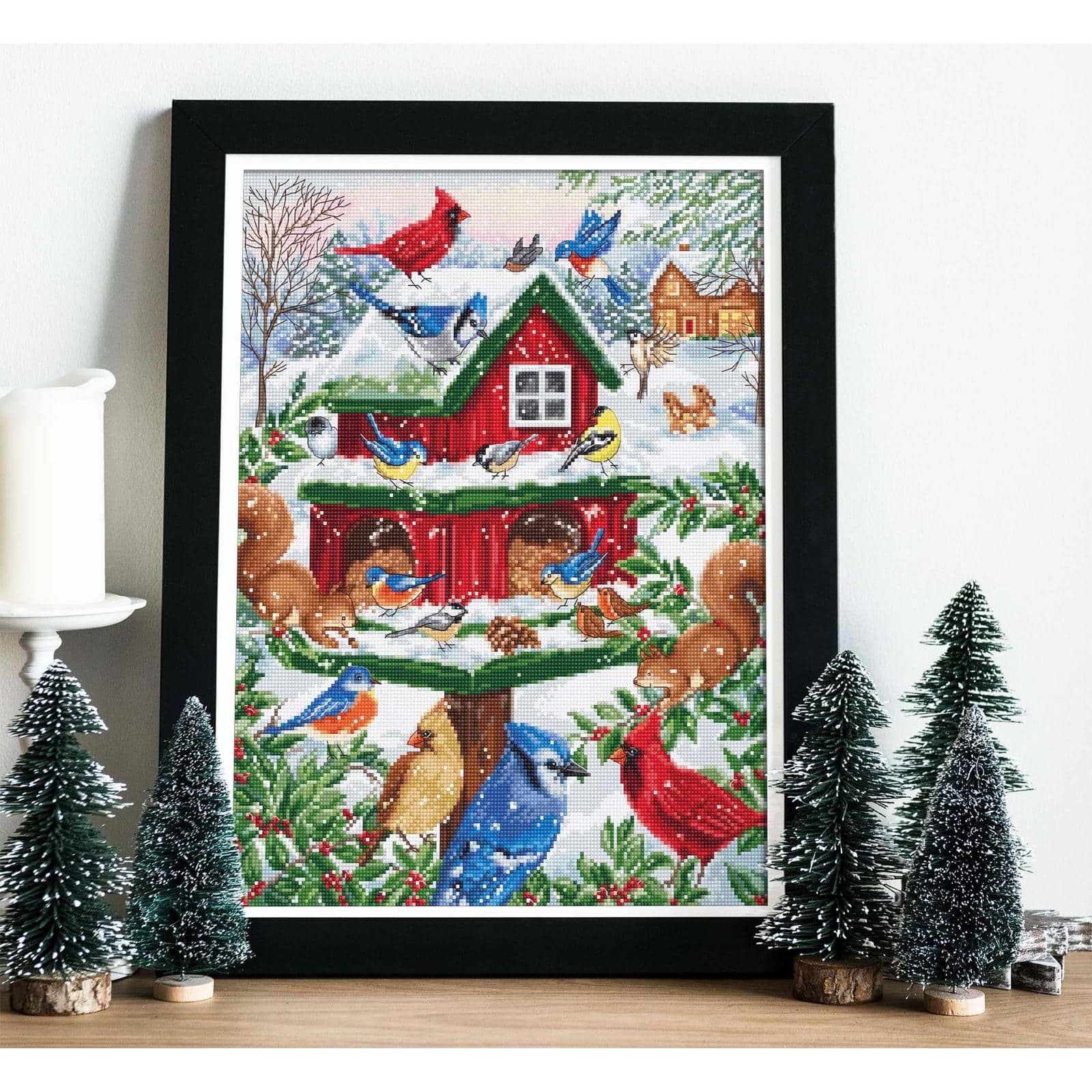 Luca-S Blissful Bird Feeder Counted Cross Stitch Kit