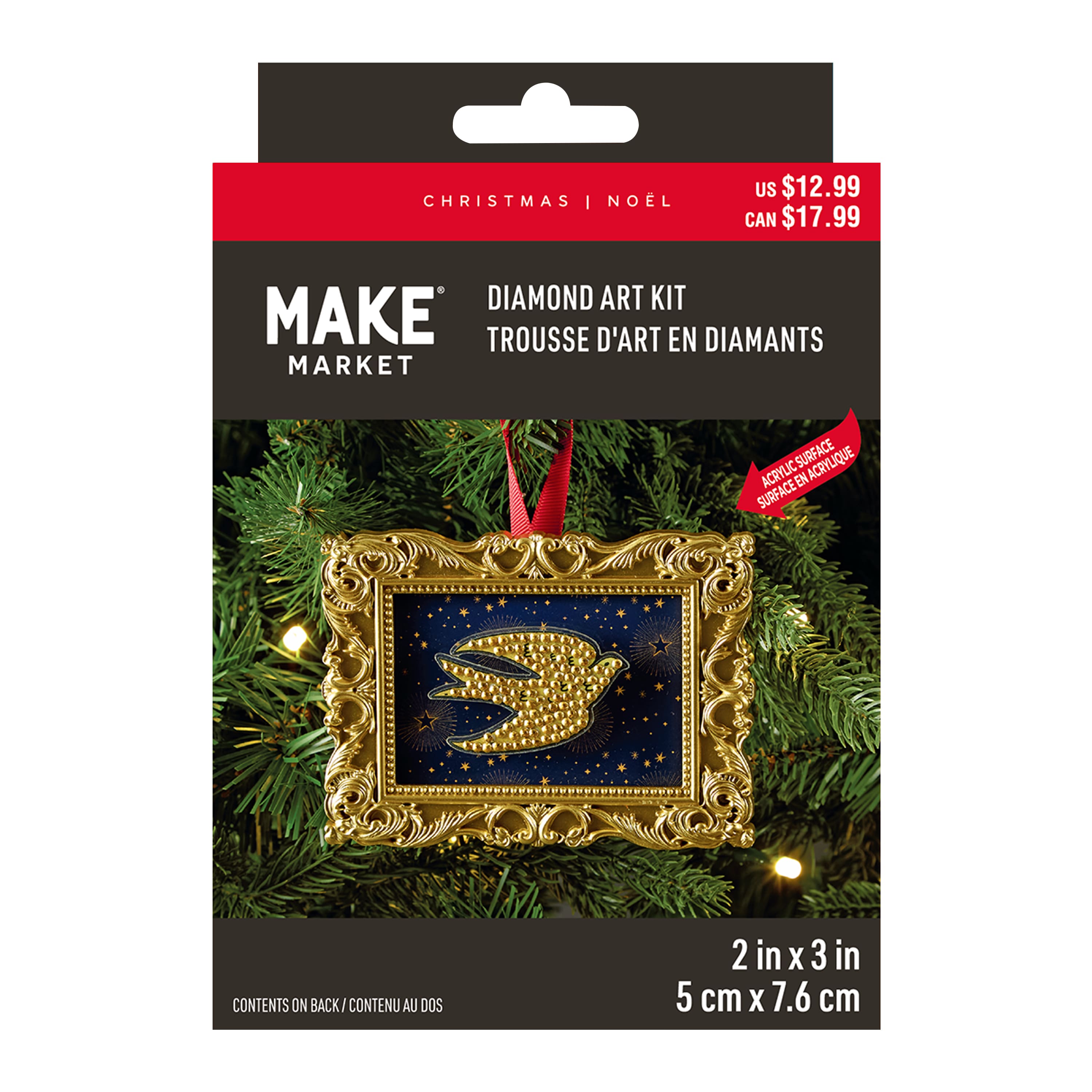 2" x 3" Framed Dove Ornament Diamond Art Kit by Make Market®