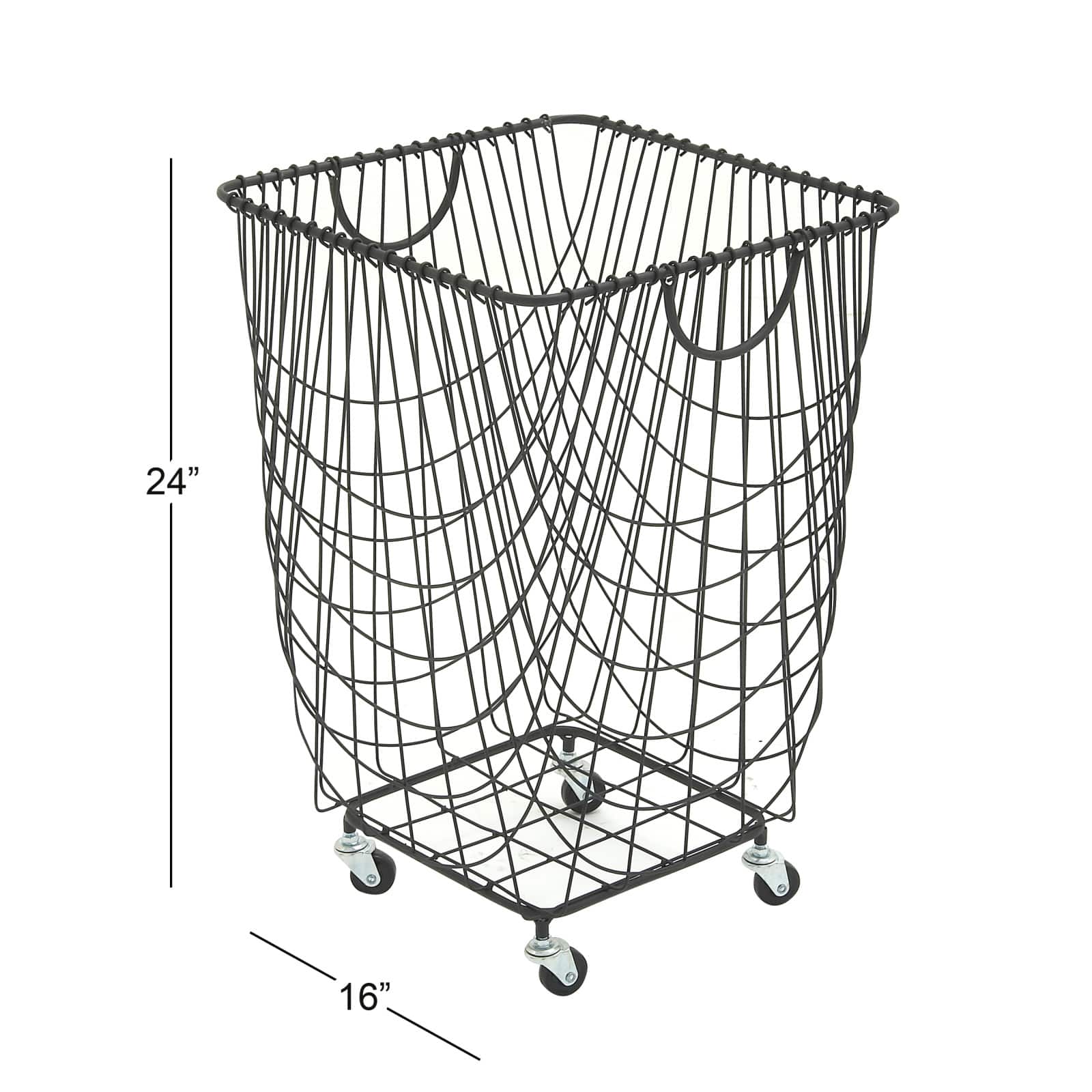 CosmoLiving by Cosmopolitan 24" Black Industrial Metal Storage Cart