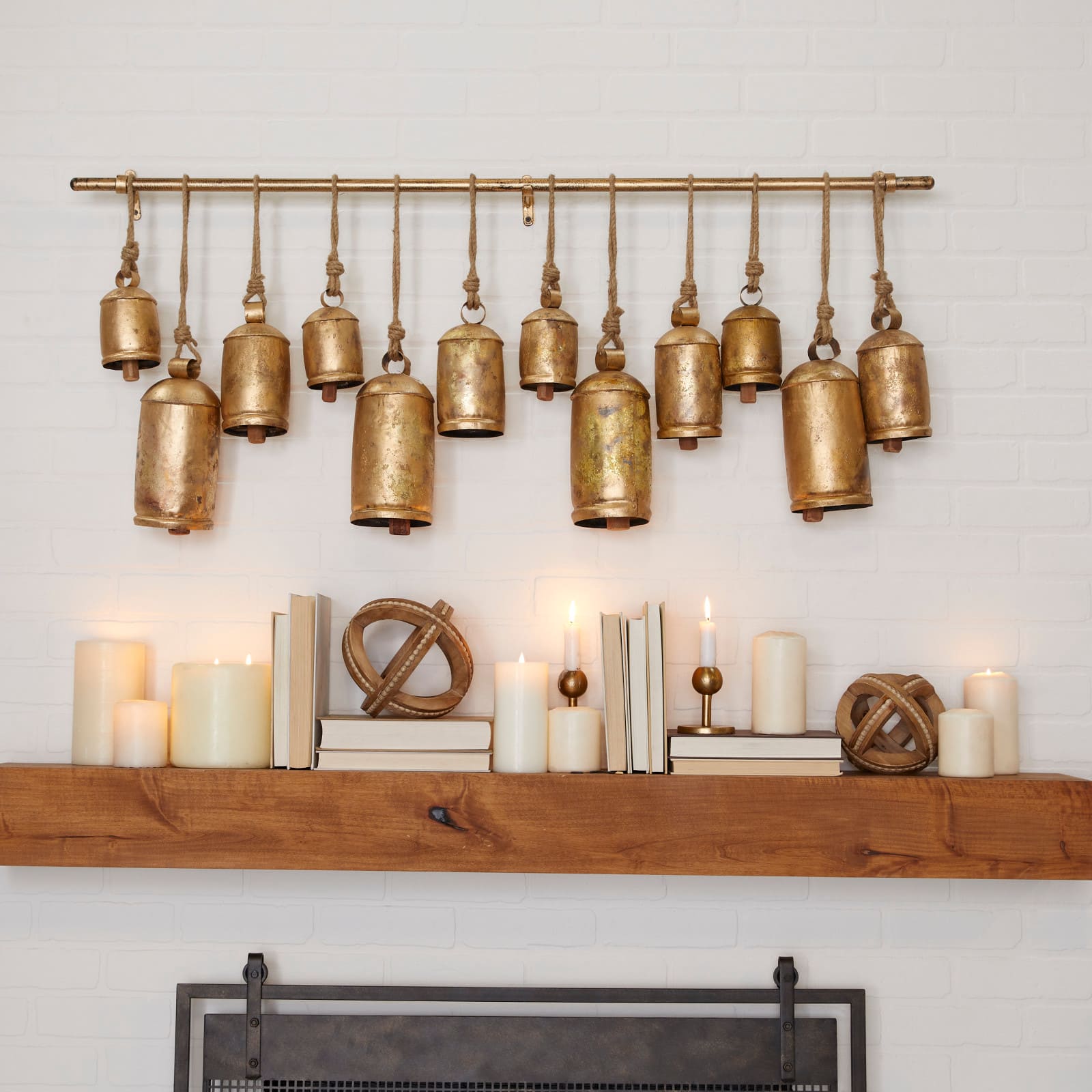 48" Metal Bohemian Decorative Cow Bells