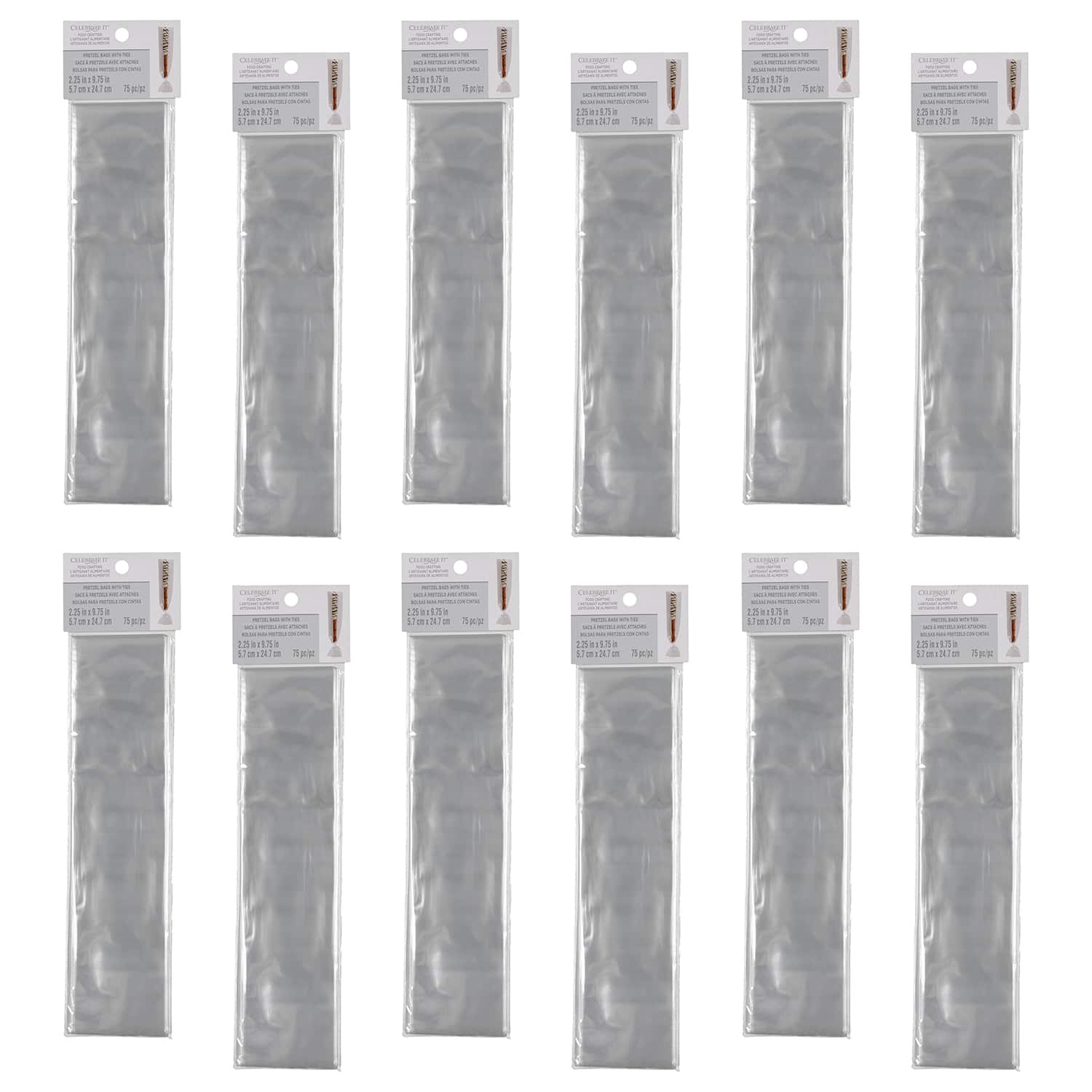 12 Packs: 75 ct. (900 total) Pretzel Bags by Celebrate It®