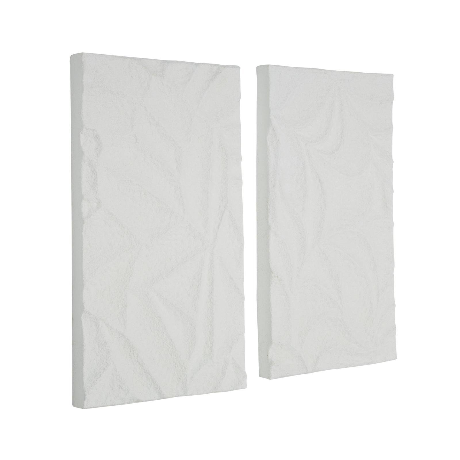 10" x 18" White Metal Leaf Embossed Wall Décor Set