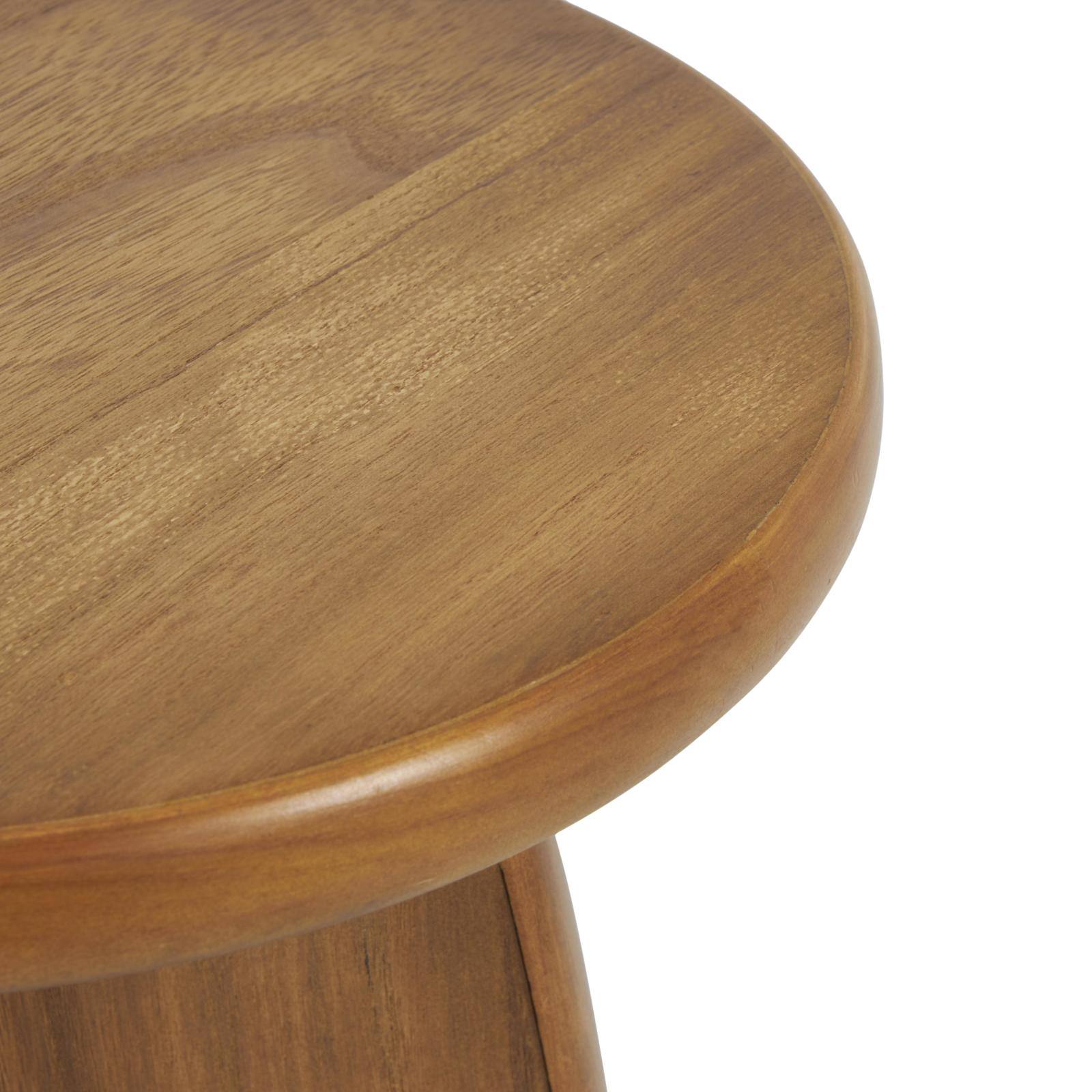 Brown Pedestal Side End Accent Table Set