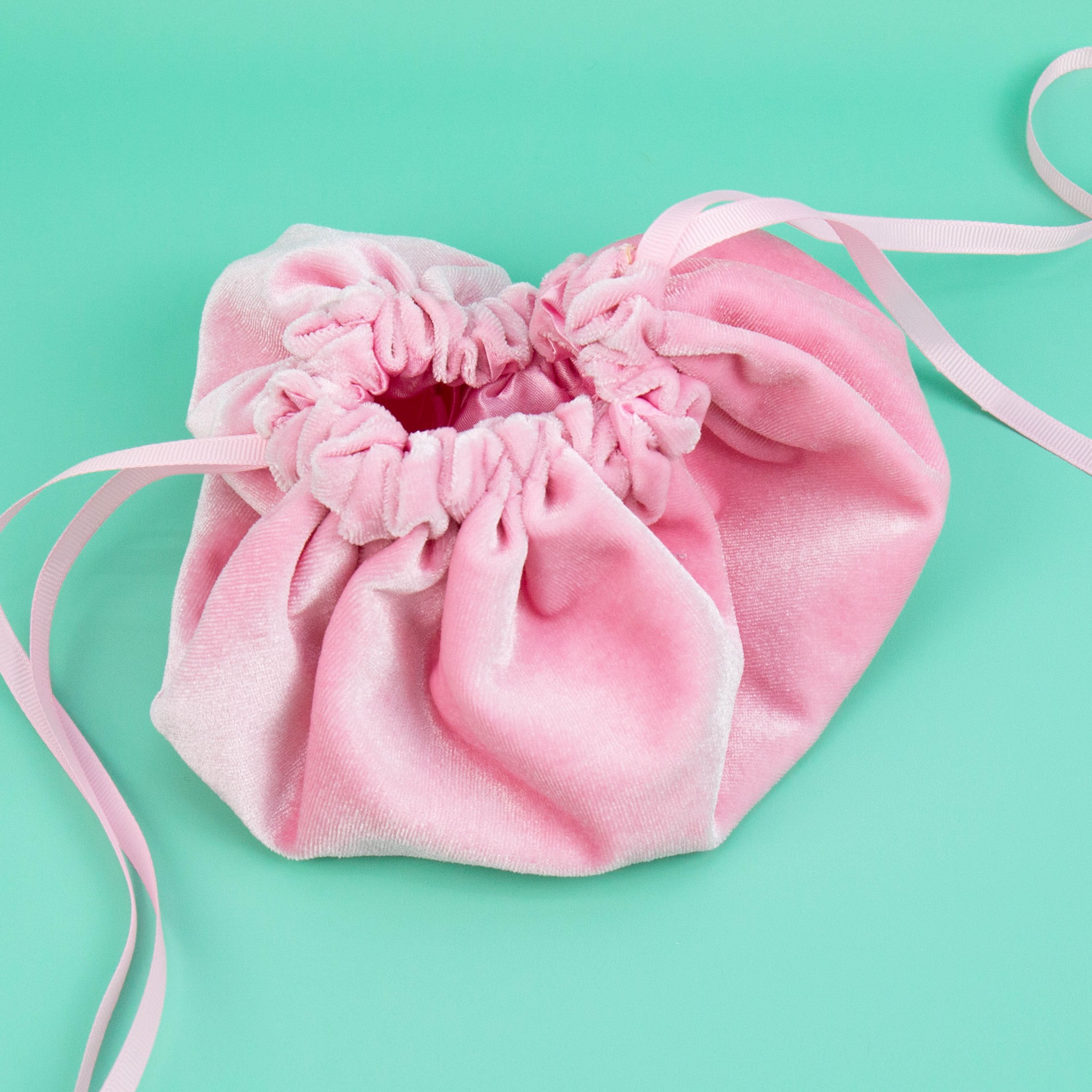 13" Pink Drawstring Jewelry Pouch