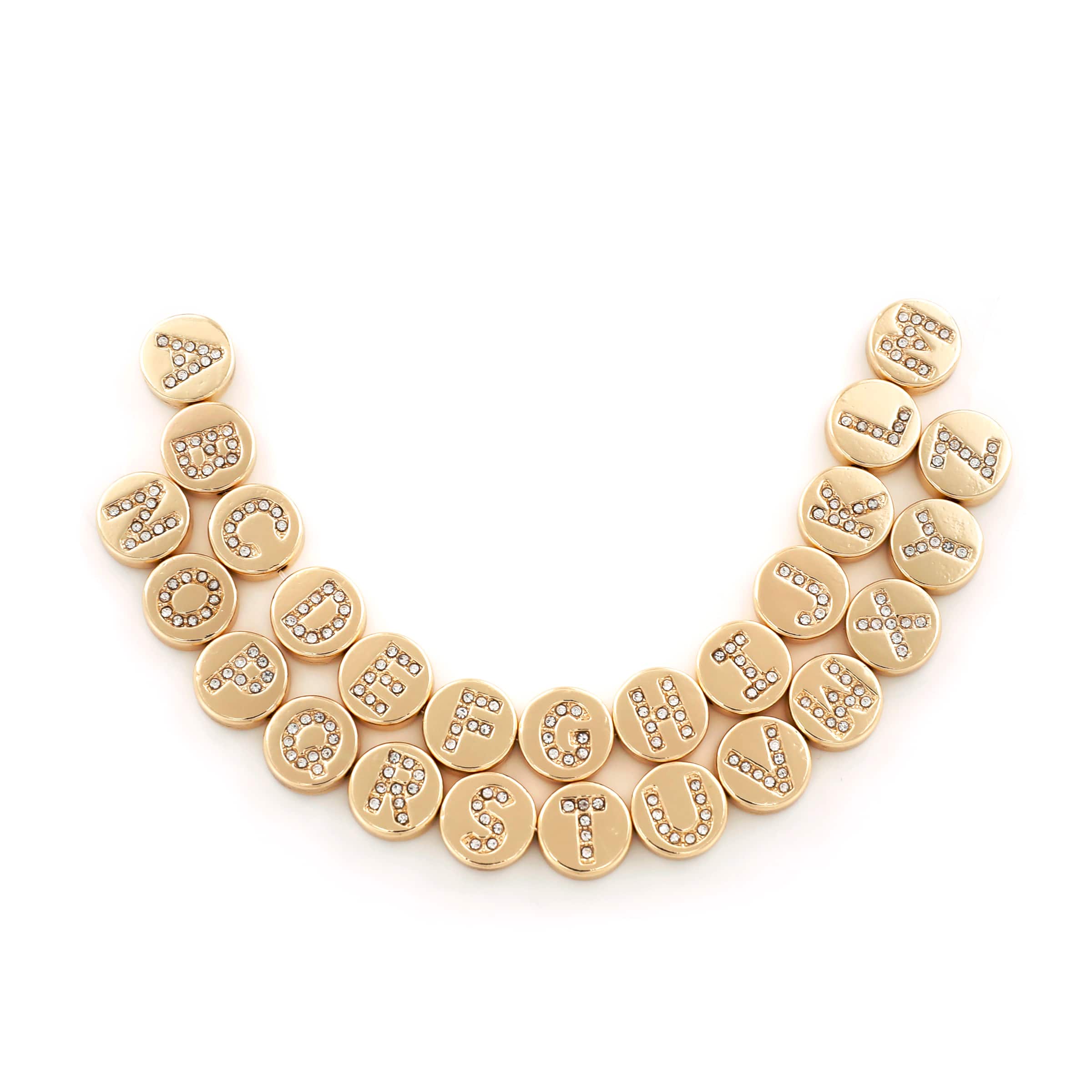 11.5mm Gold Alphabet Metal Beads by Bead Landing™