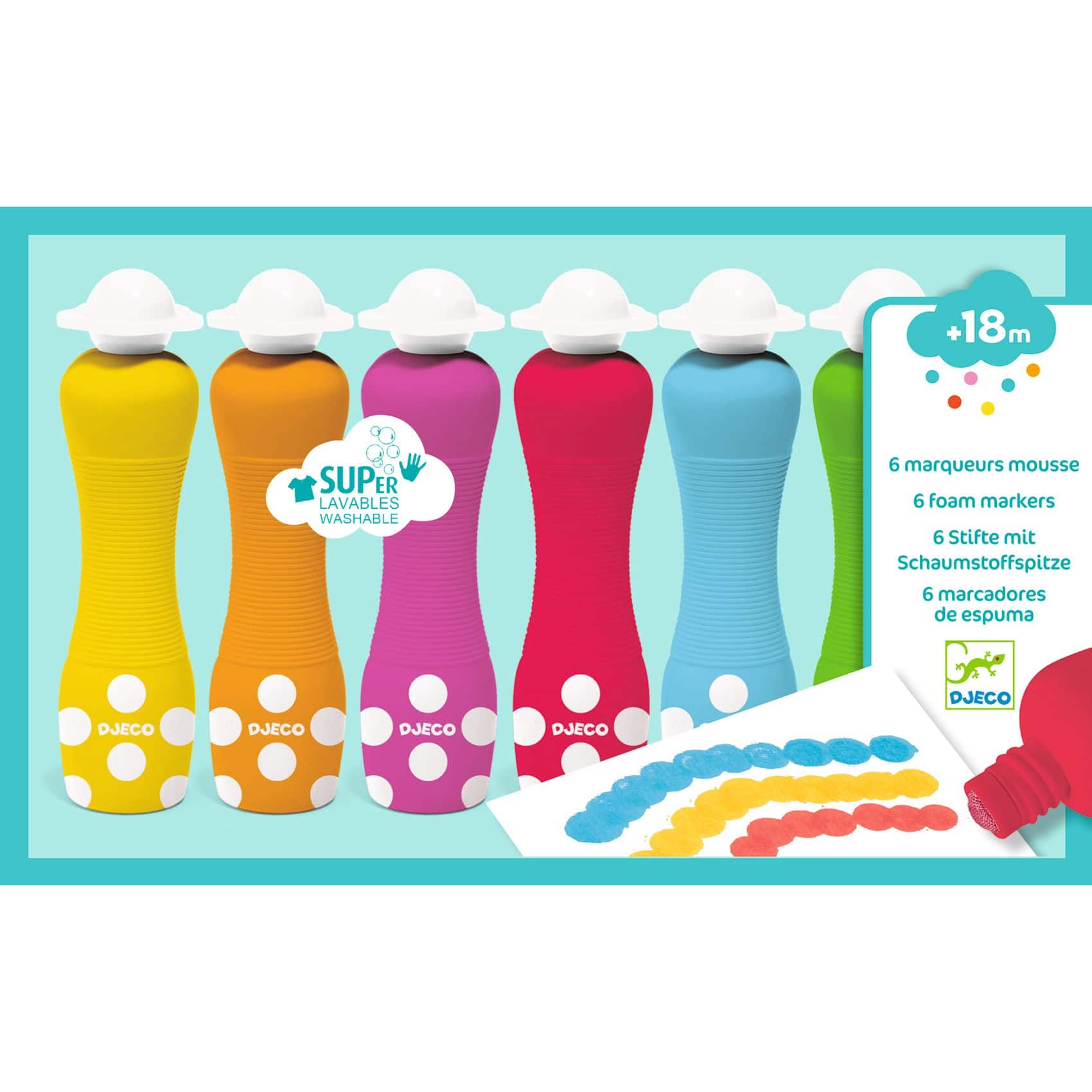 DJECO Bright Foam Paint Markers Set