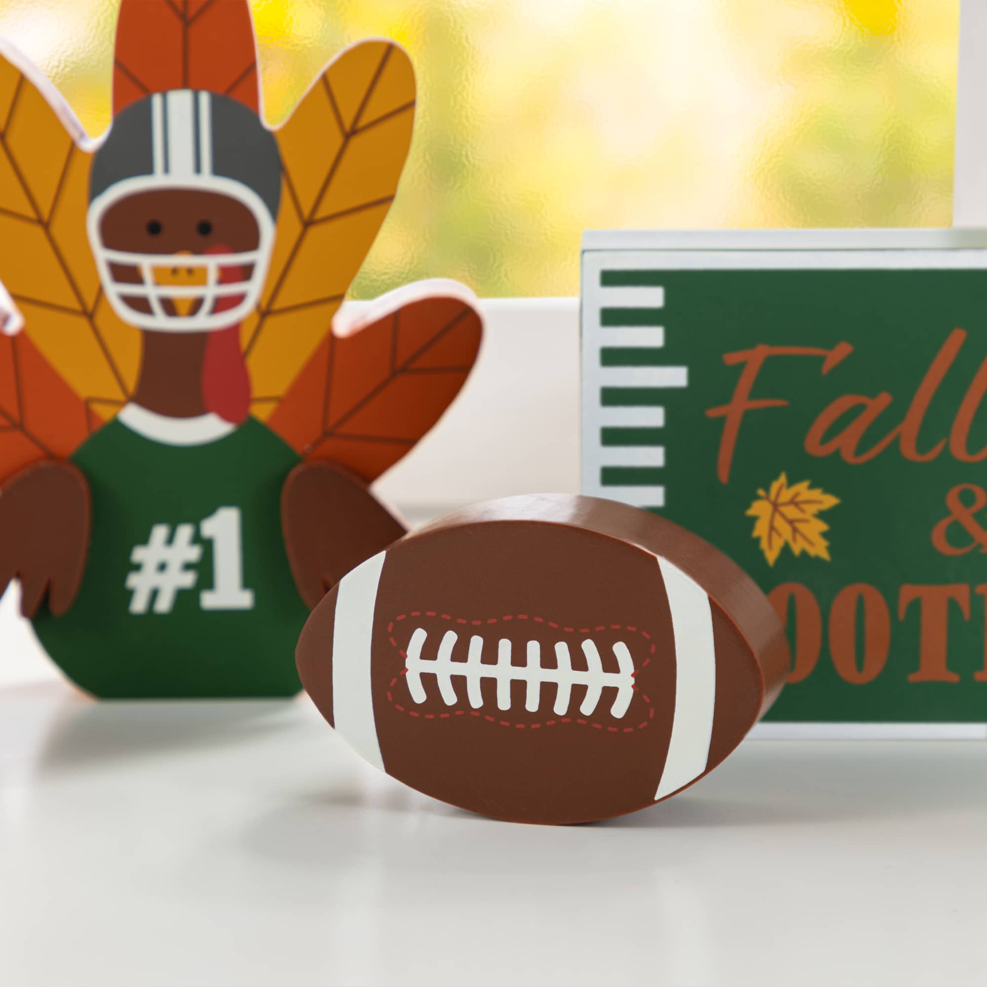 Glitzhome® 5.75"H Thanksgiving Wooden Turkey Table Decor Set