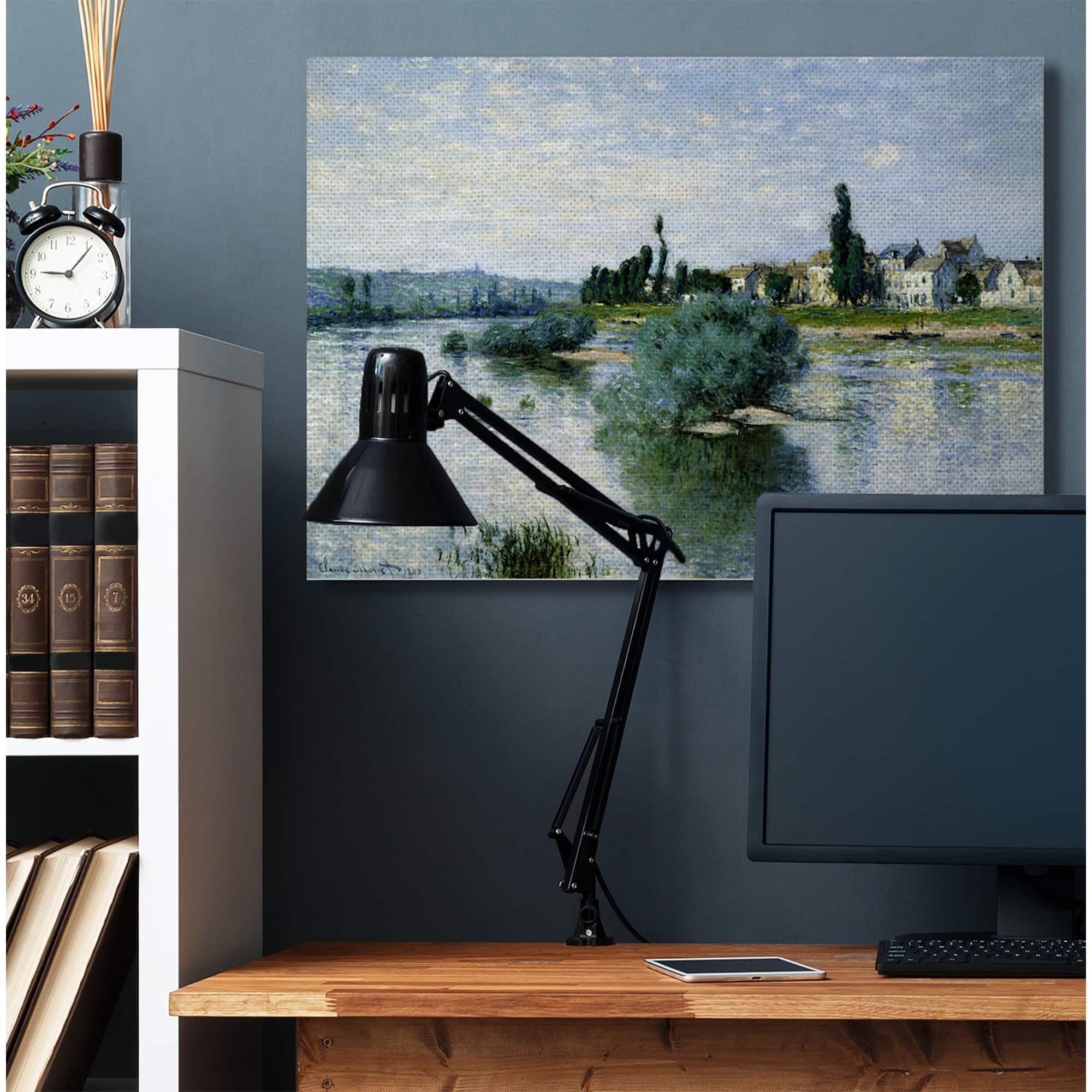 Stupell Industries Monet Classic Countryside Homes Lake Landscape Canvas Wall Art