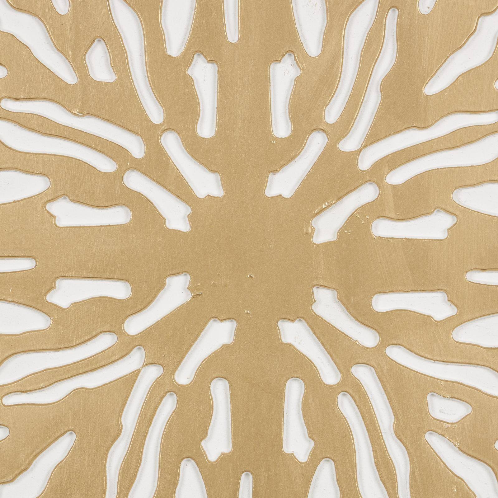Gold & White Abstract Starburst Carved MDF Wall Décor