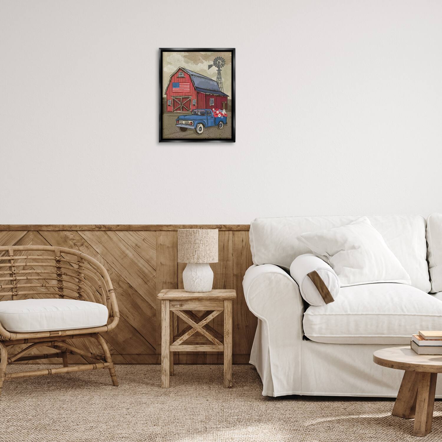 Stupell Industries Vintage Americana Barn Floater Framed Art