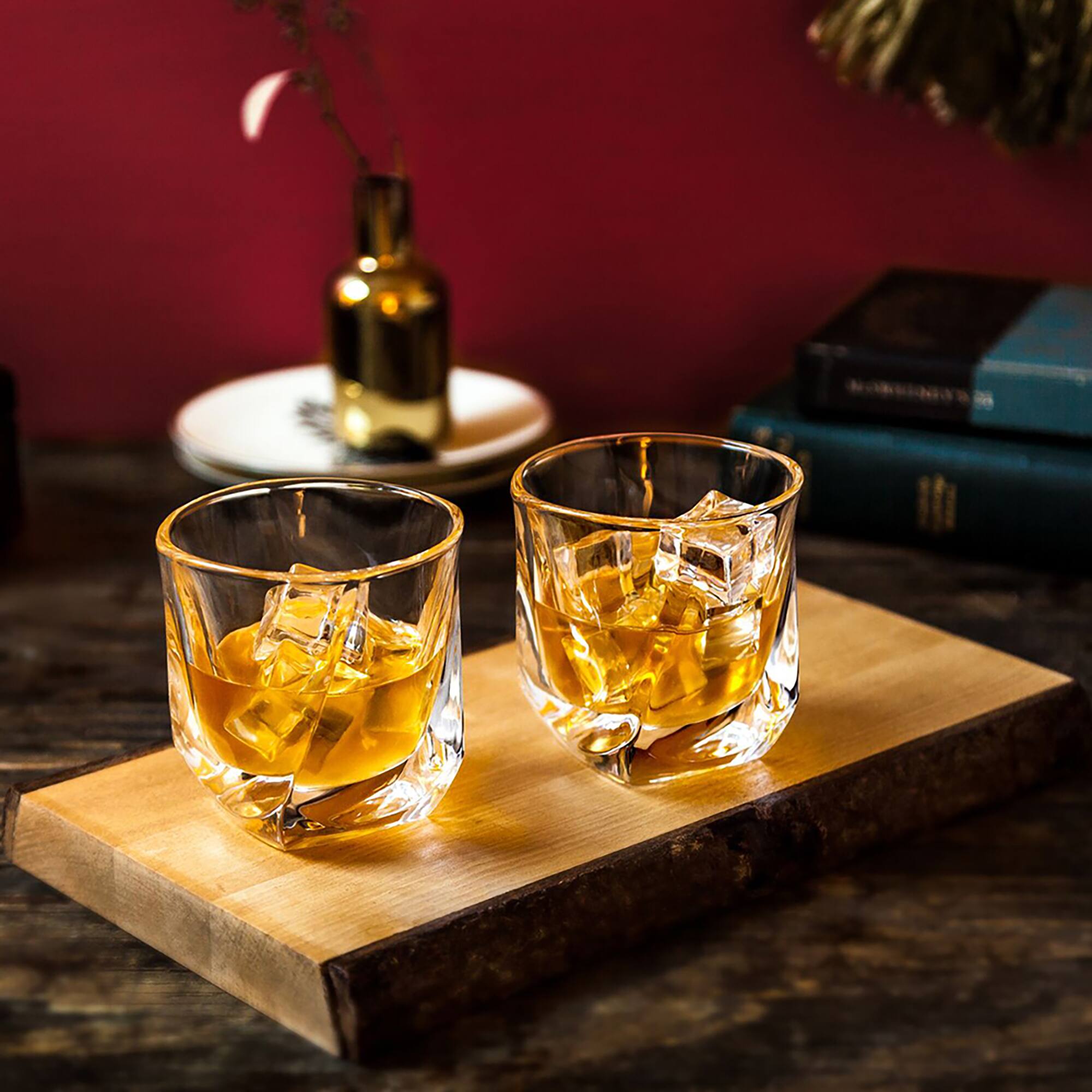 JoyJolt® 8.1oz. Aurora Crystal Whiskey Glasses, 2ct.