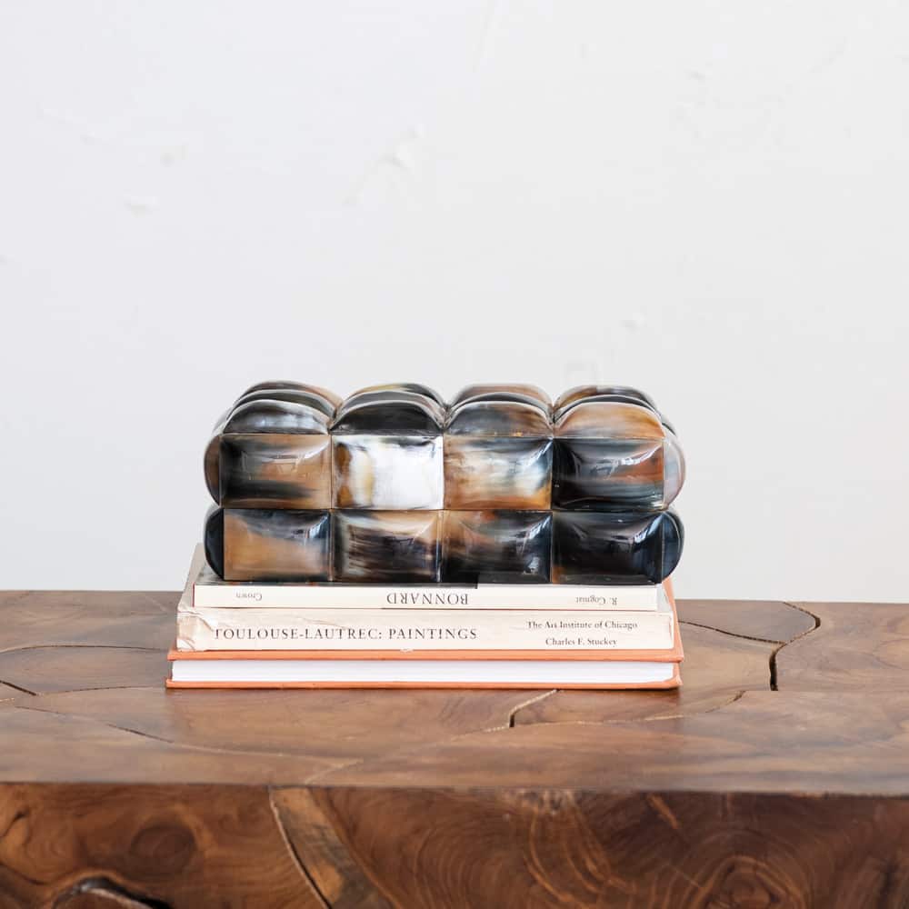 Hello Honey® 12" Black and Brown Decorative Horn Bubble Storage Box