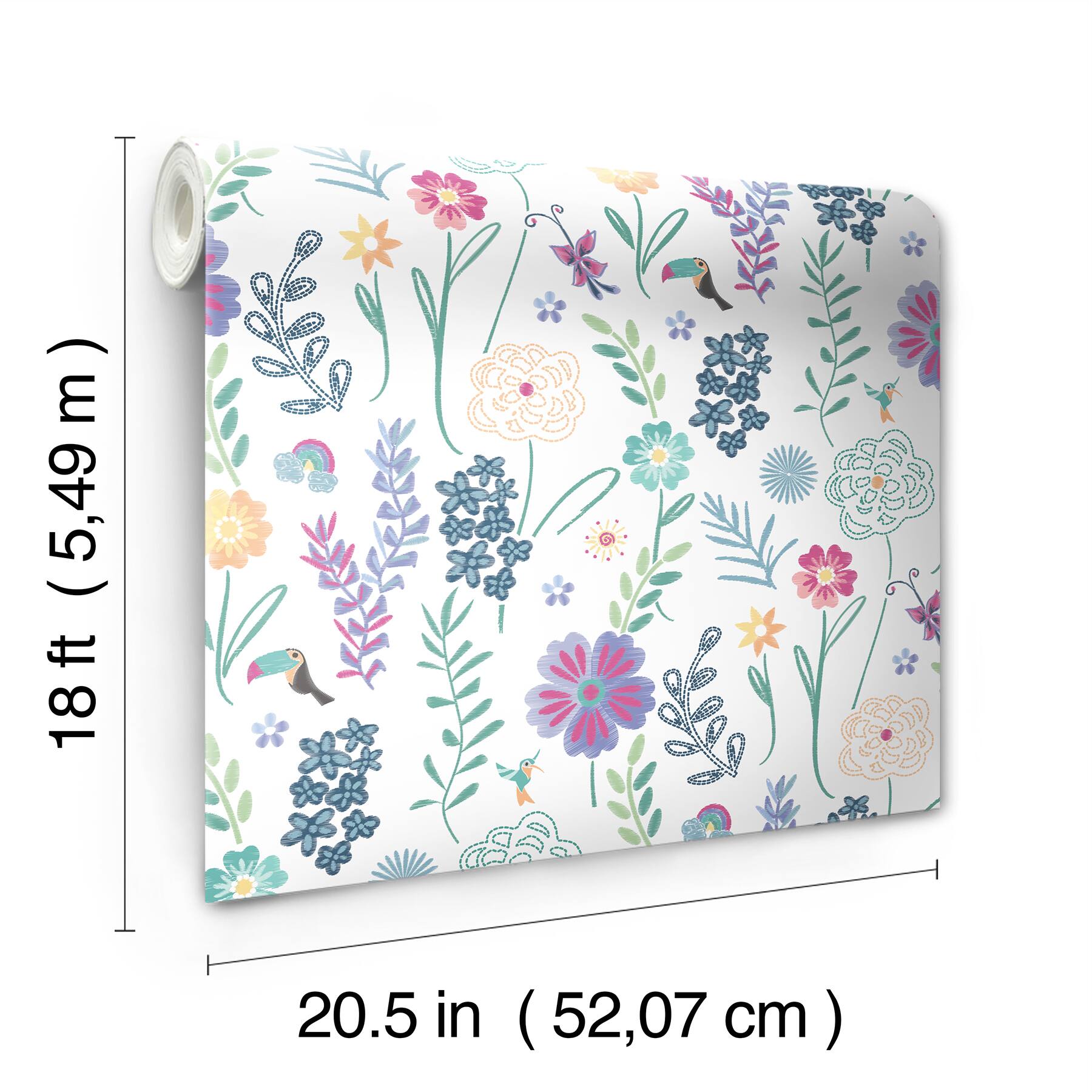 RoomMates Disney Encanto Embroidery Floral Peel & Stick Wallpaper