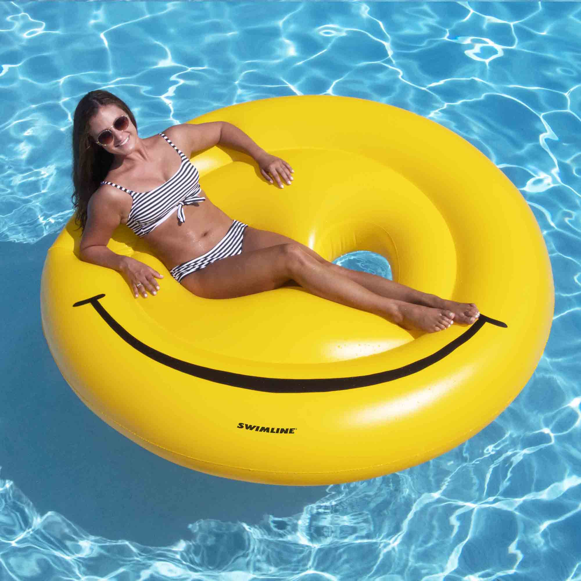 72" Inflatable Yellow Smiley Face 2-Person Raft