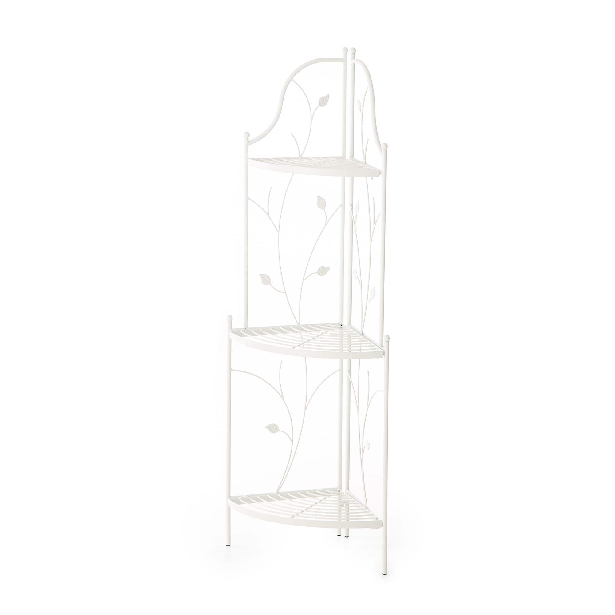 Glitzhome® 3-Tiered Metal Corner Shelf Planter Stand