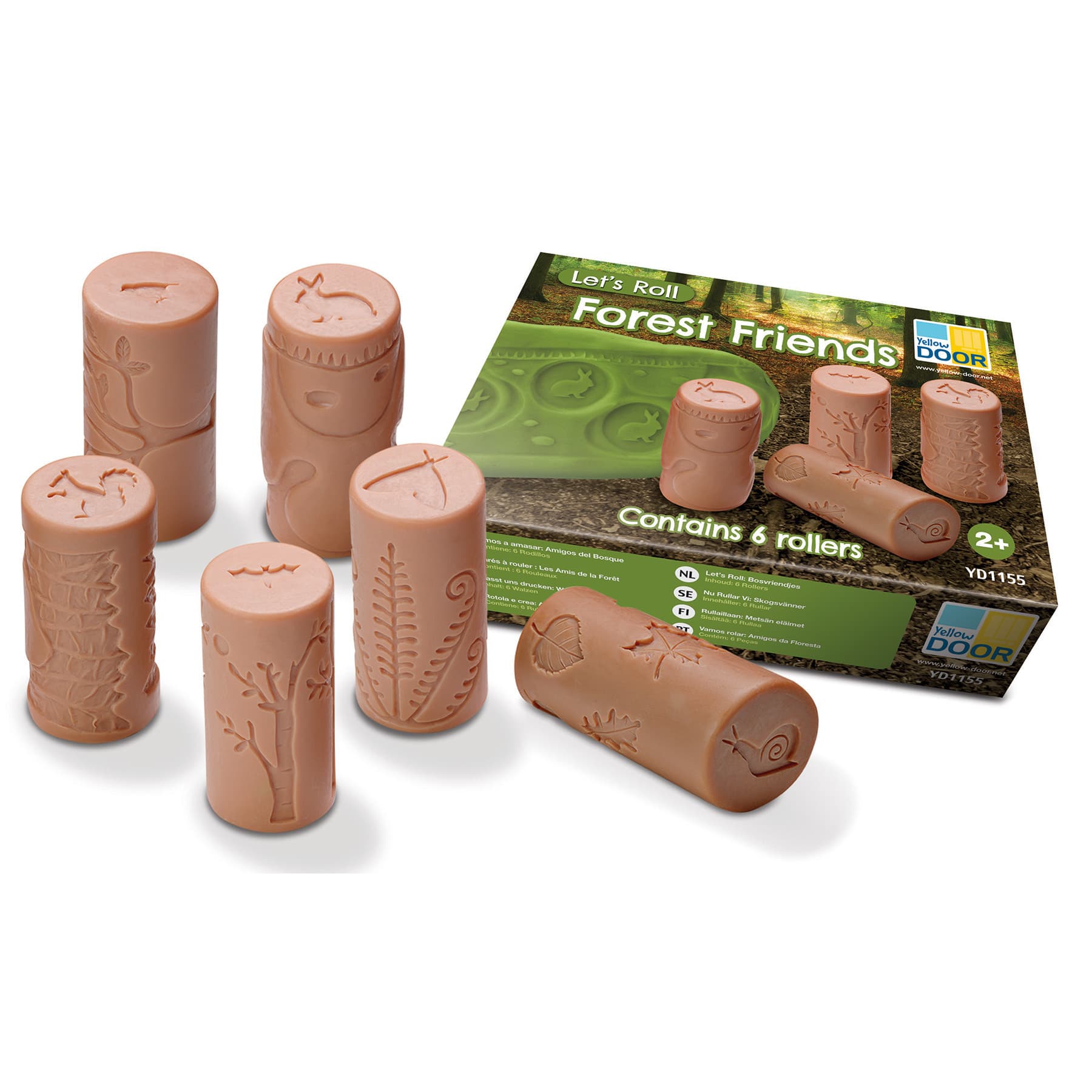 Yellow Door 3" Brown Let's Roll Forest Friends Rollers Set