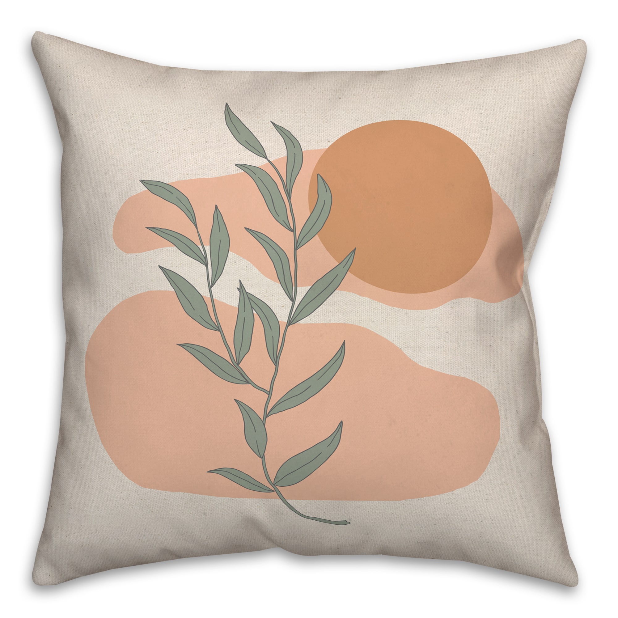 Simple Sun and Leaves 18" x 18" Throw Pillow